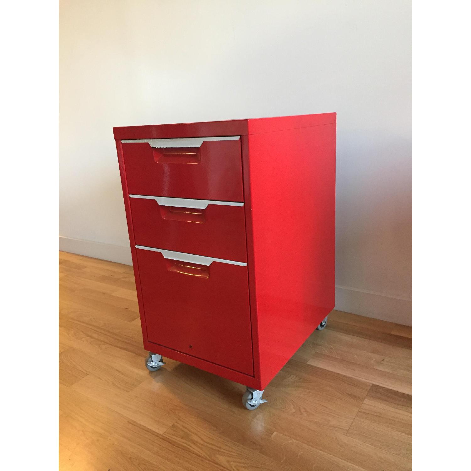 CB2 Red TPS 3 Drawer Filing AptDeco