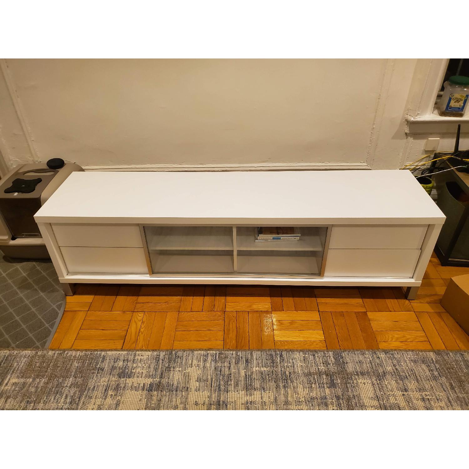 Encinas White TV Stand AptDeco