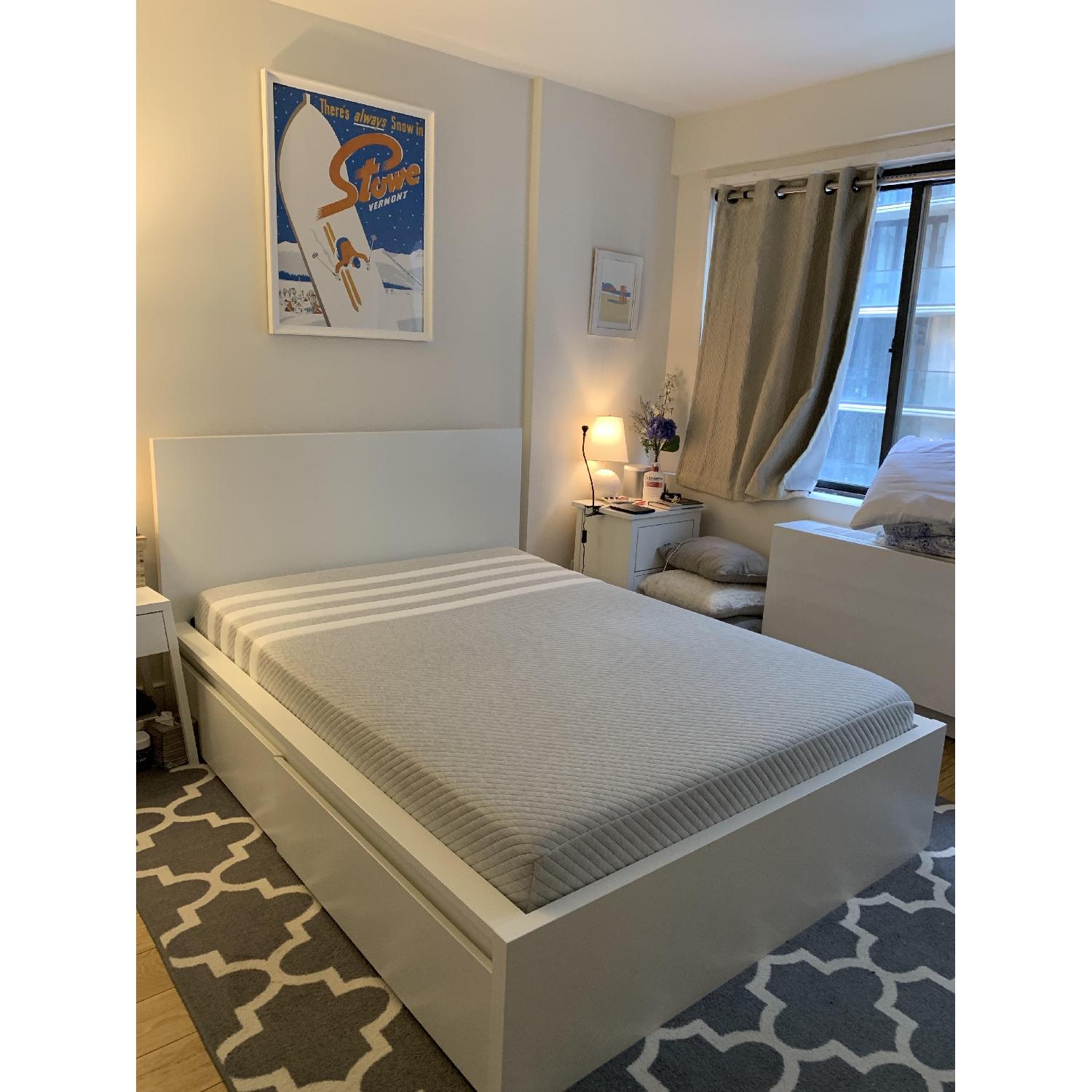 Ikea Malm White Full Size Bed w/ Storage Drawers - image-1