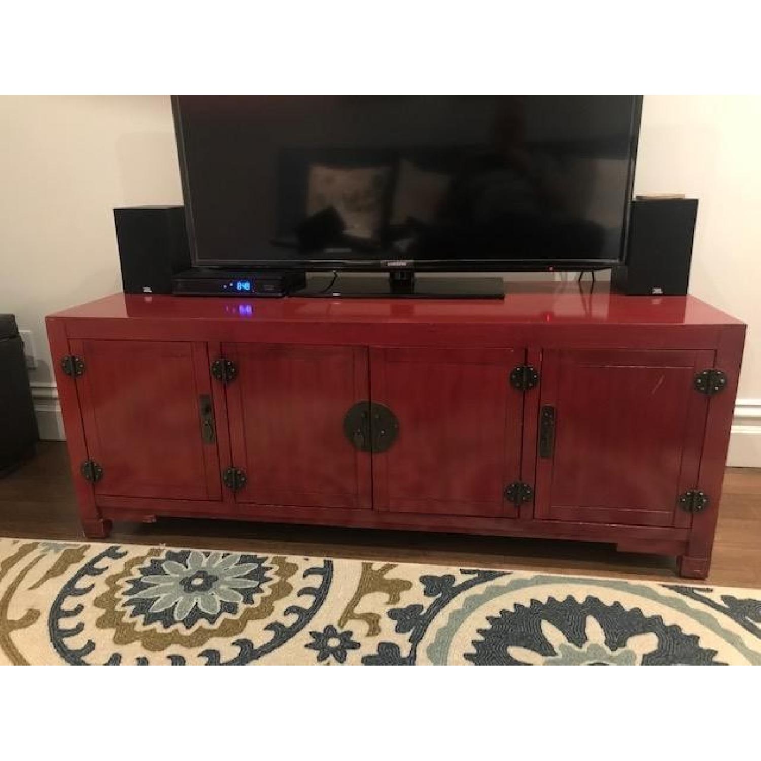 Pier 1 Red Lacquer Media Stand - image-2