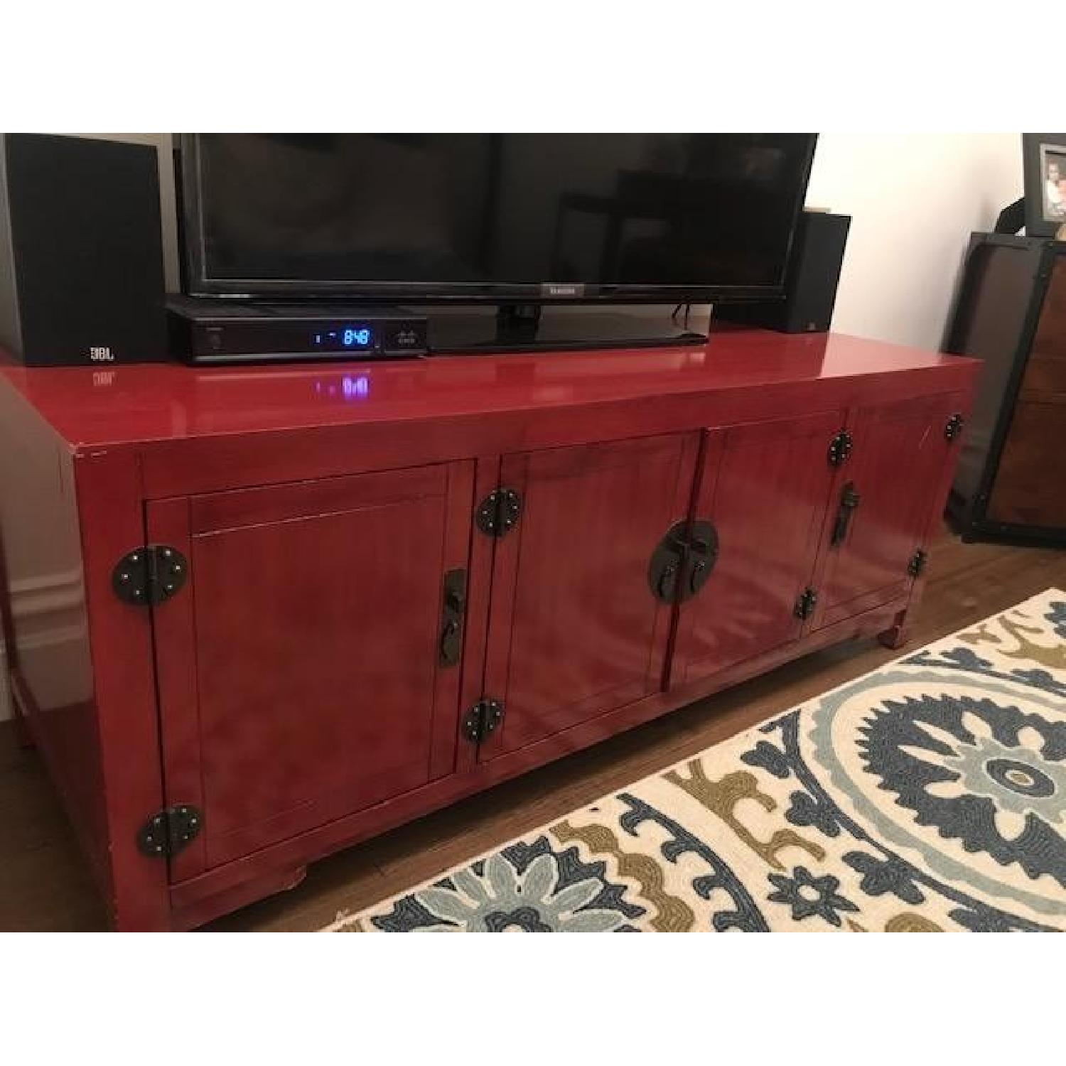Pier 1 Red Lacquer Media Stand - image-3