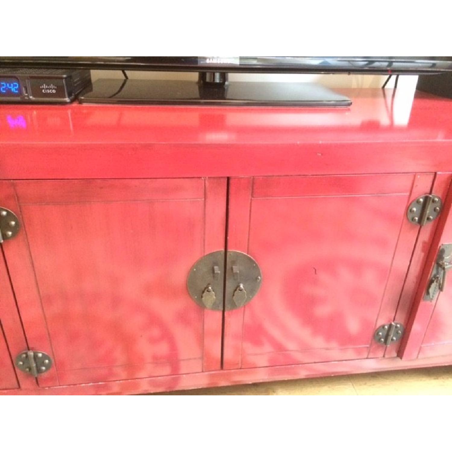 Pier 1 Red Lacquer Media Stand - image-4