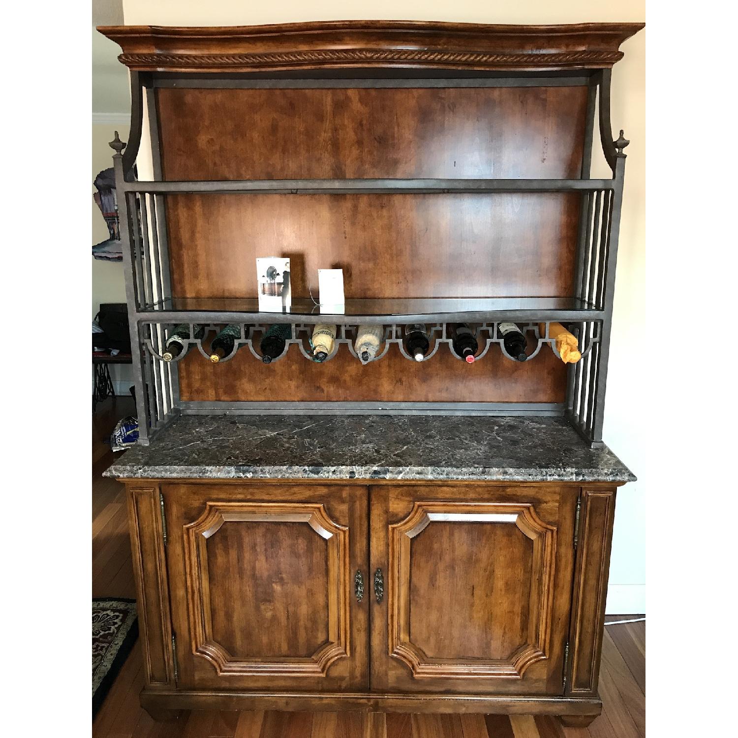 Century Solid Wood Credenza w/ Detachable Wine Rack - image-1