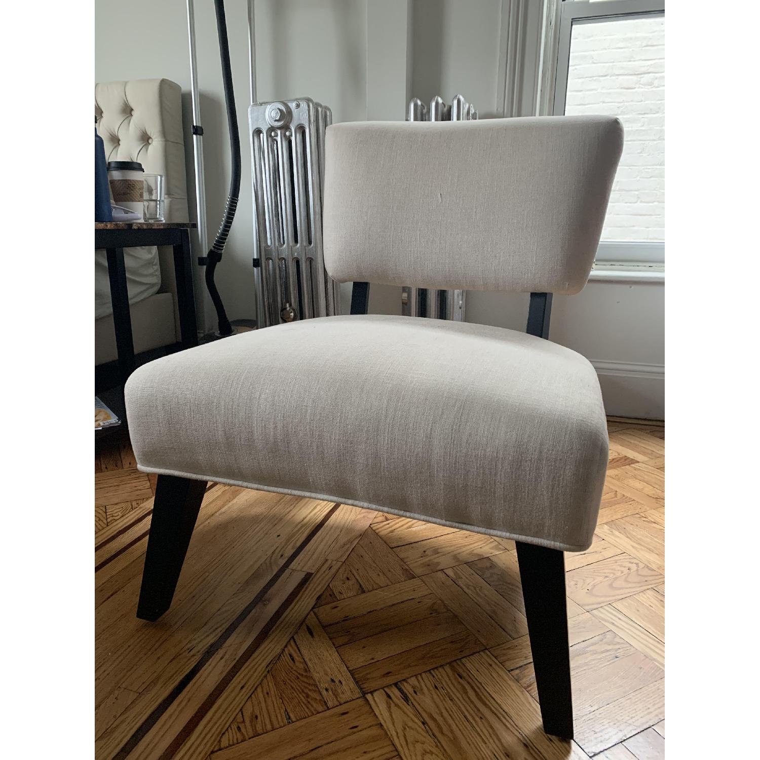 Upholstered Natural Wide Accent Chair AptDeco