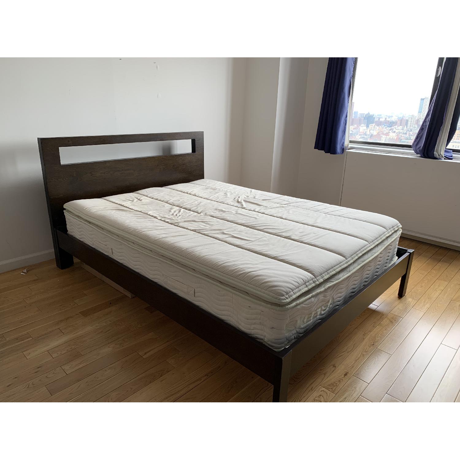 West Elm Simple Queen Size Bed w/ Square Cutout Headboard - image-2