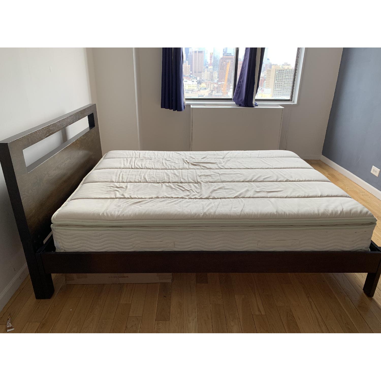 West Elm Simple Queen Size Bed w/ Square Cutout Headboard - image-3