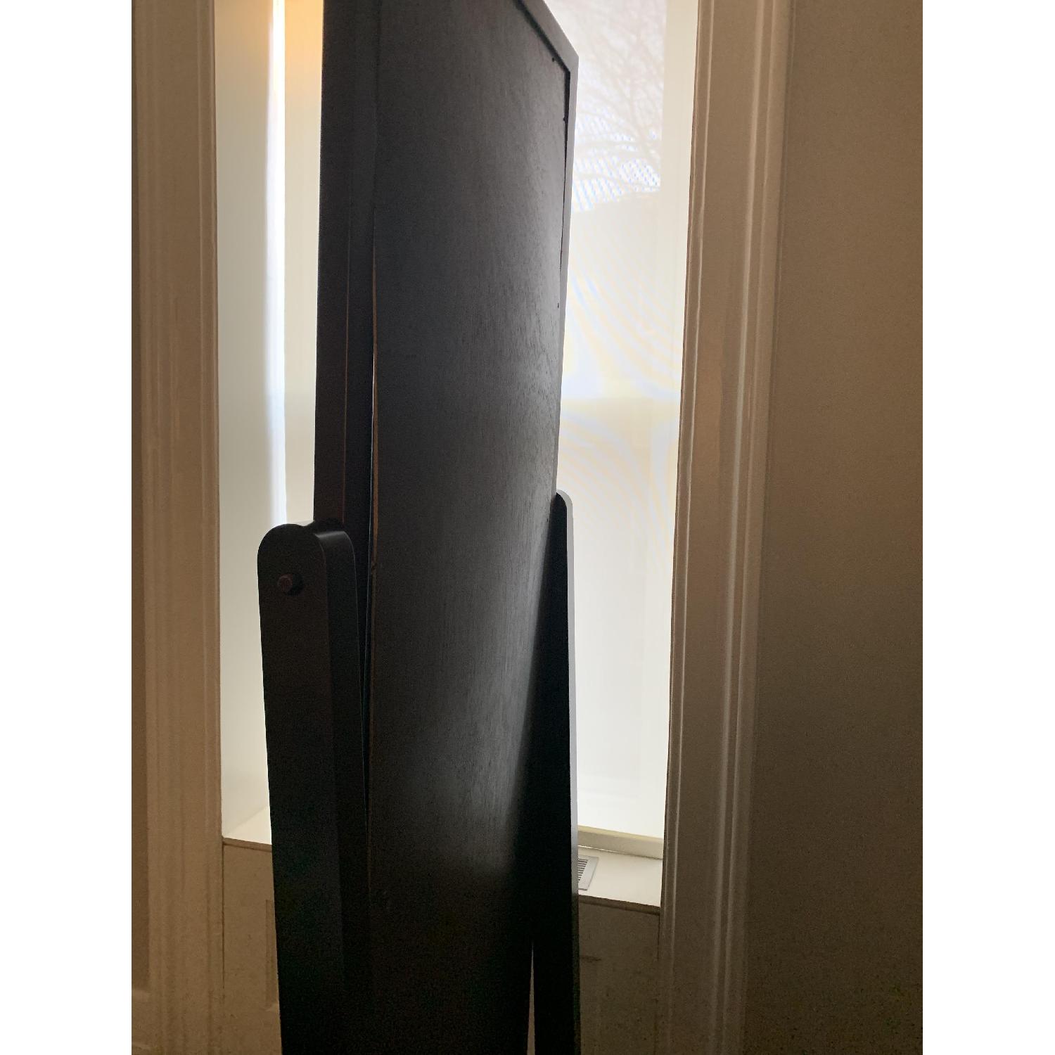 Dark Wood Floor Mirror w/ Stand - image-3