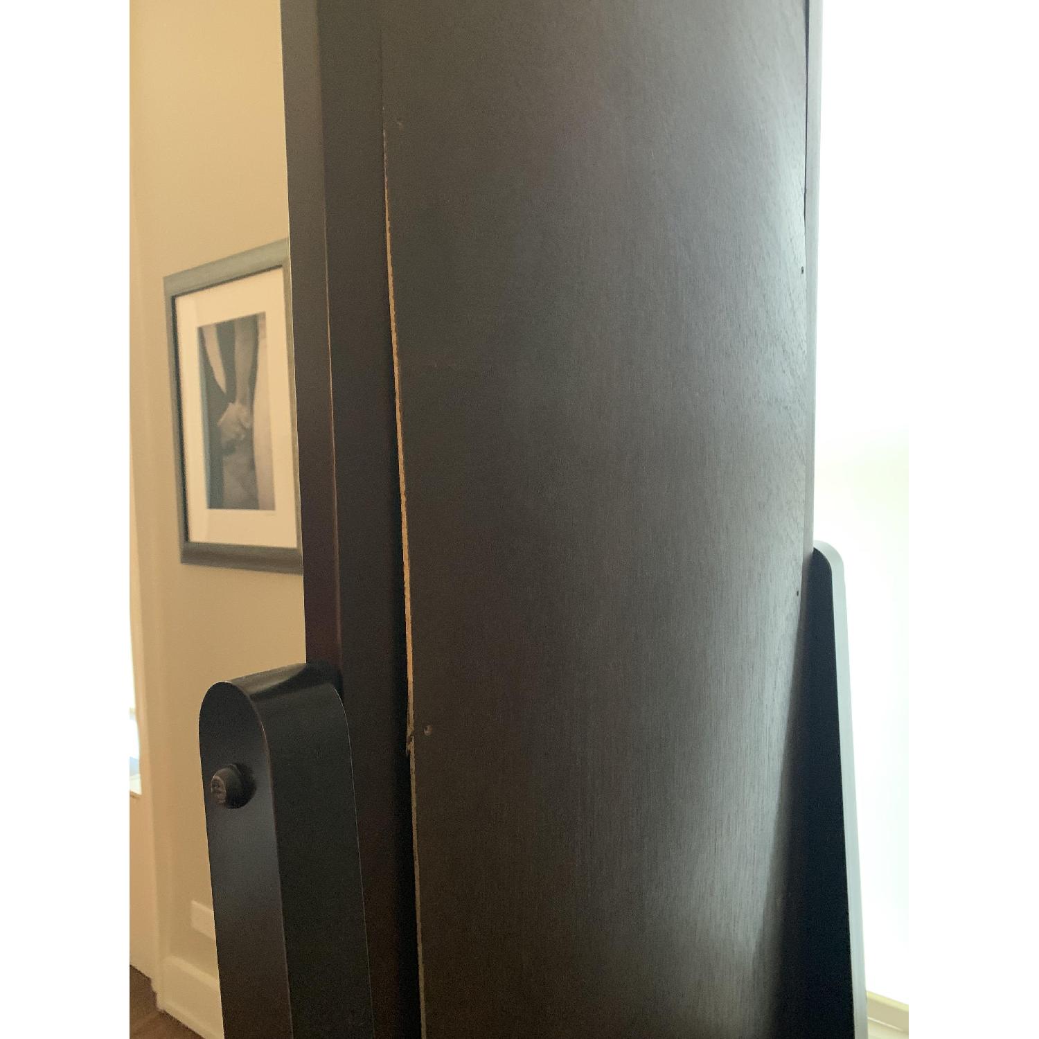 Dark Wood Floor Mirror w/ Stand - image-4