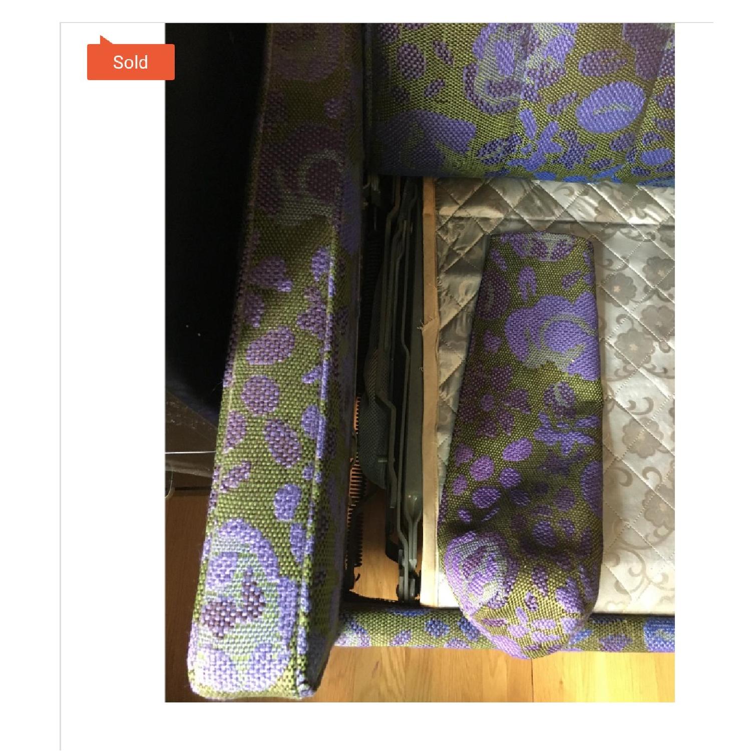 Vintage Mid-Century Modern Floral Ombre Sleeper Sofa - image-3