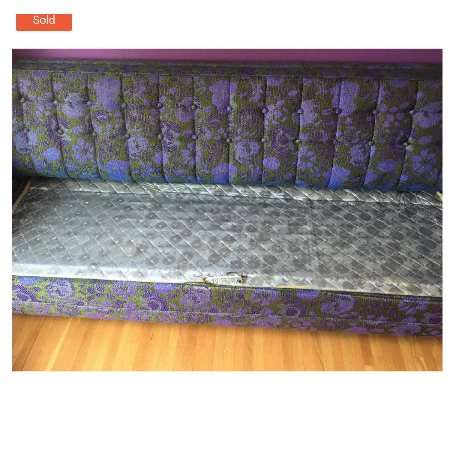 Vintage Mid-Century Modern Floral Ombre Sleeper Sofa - image-6
