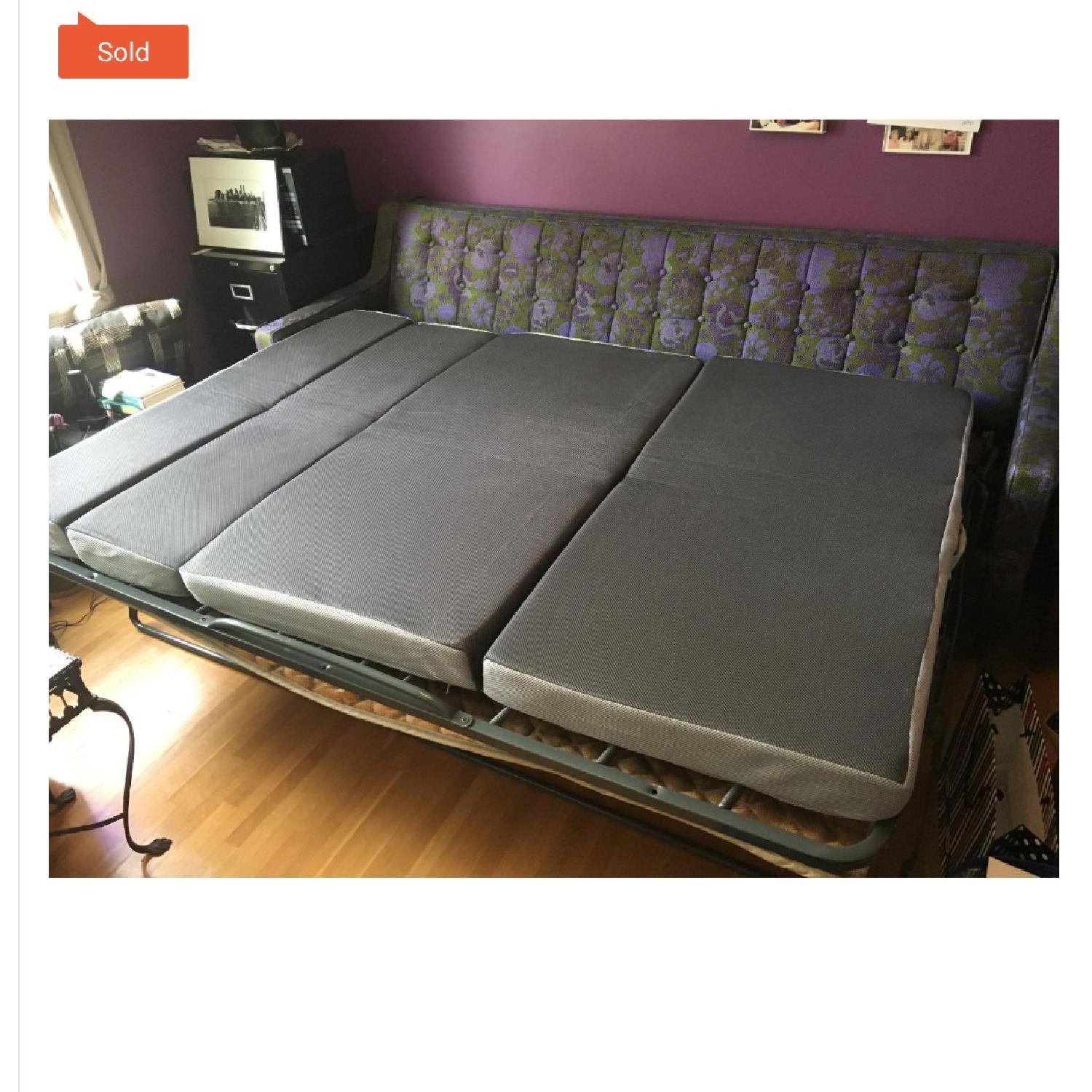 Vintage Mid-Century Modern Floral Ombre Sleeper Sofa - image-7