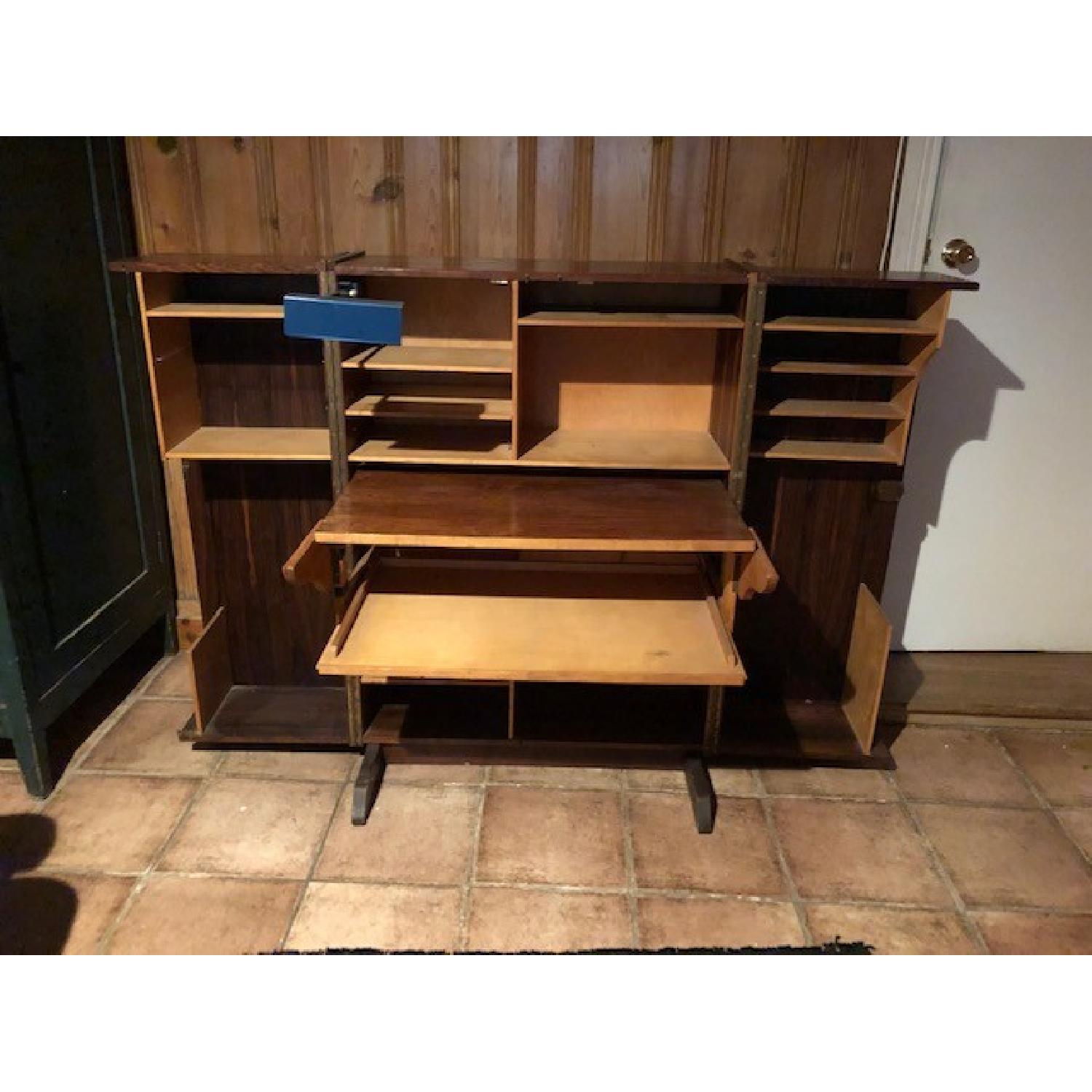 Vintage Mid Century Danish Fold-Out Desk Cabinet - image-0