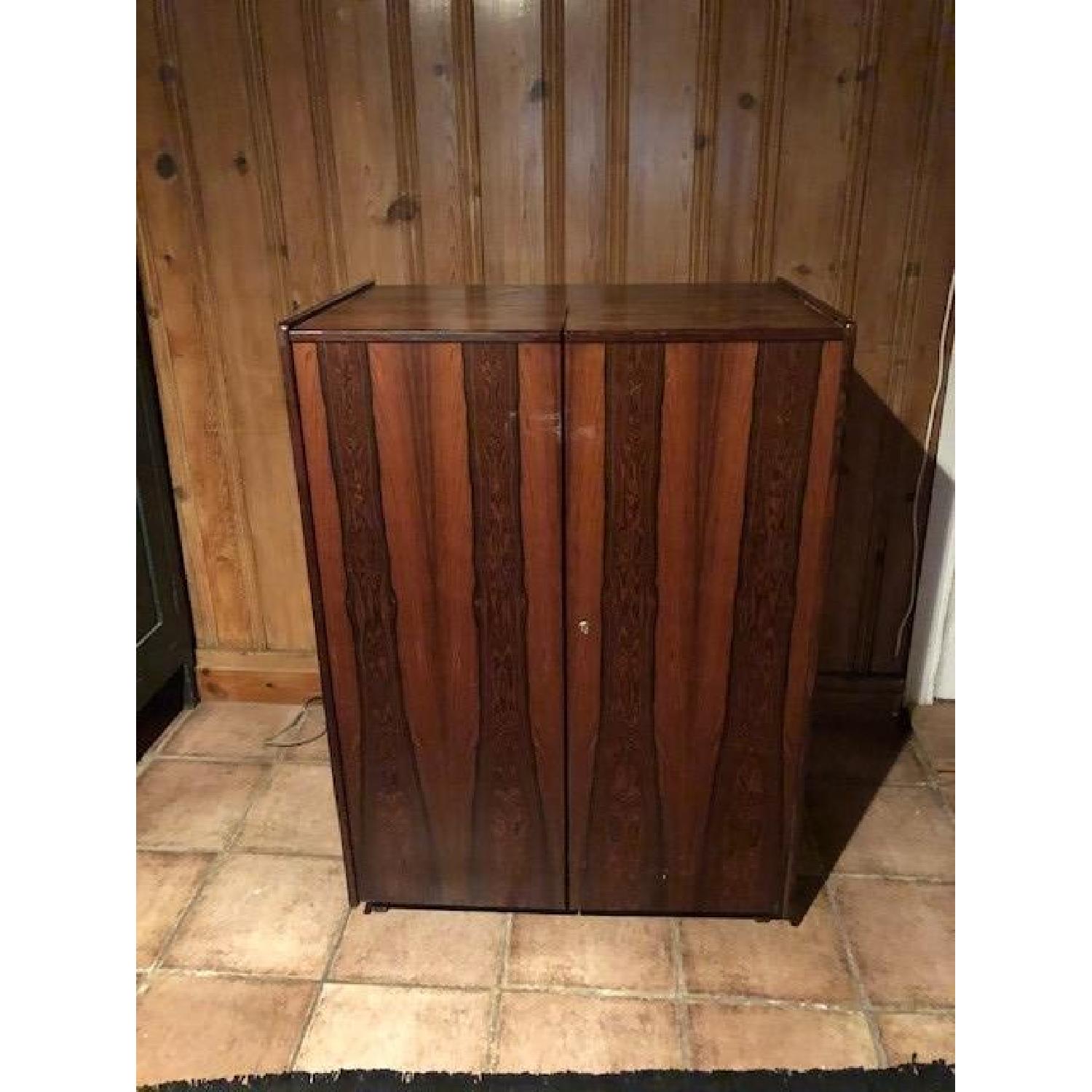 Vintage Mid Century Danish Fold-Out Desk Cabinet - image-1