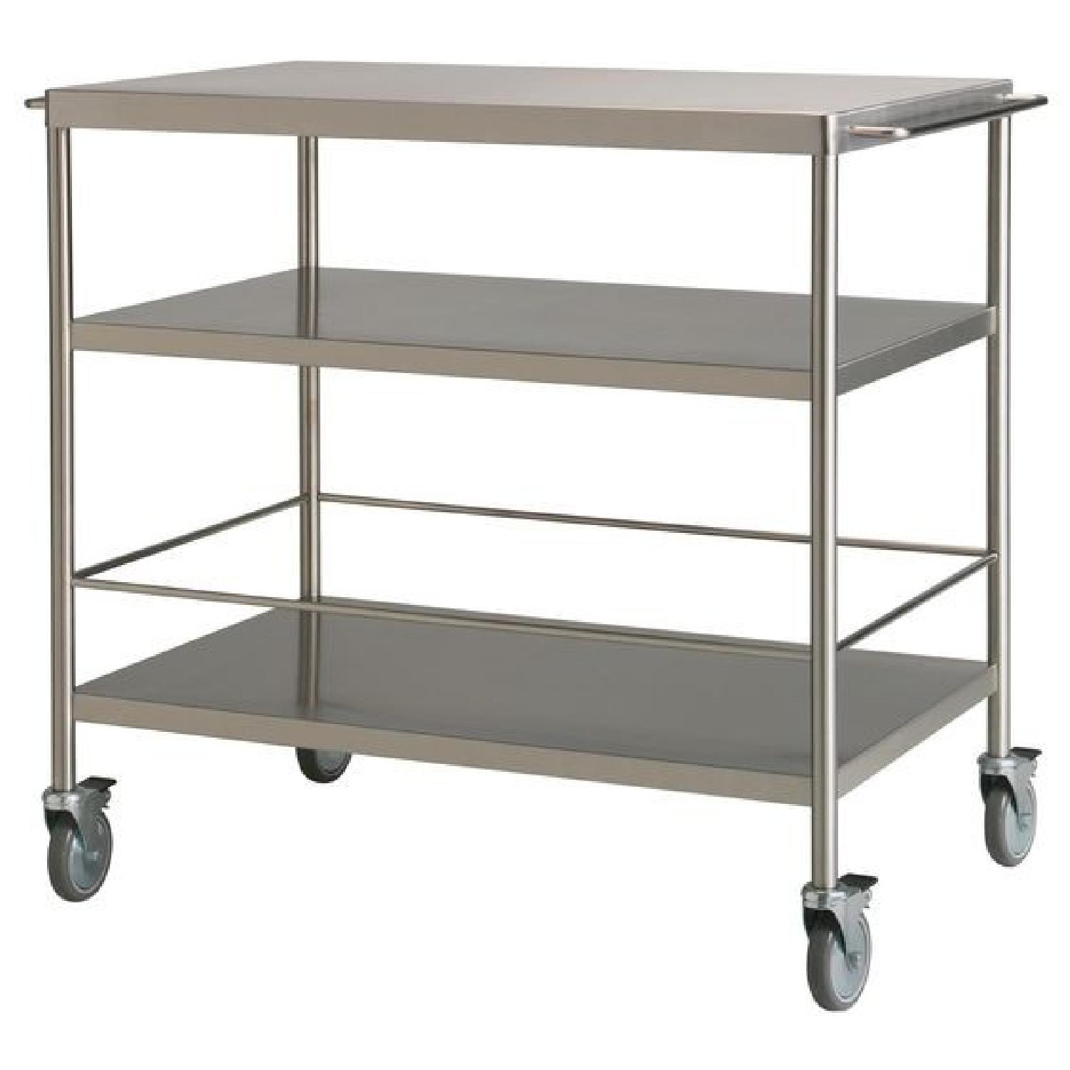 Ikea Flytta Stainless Steel Rolling Kitchen Cart - image-0