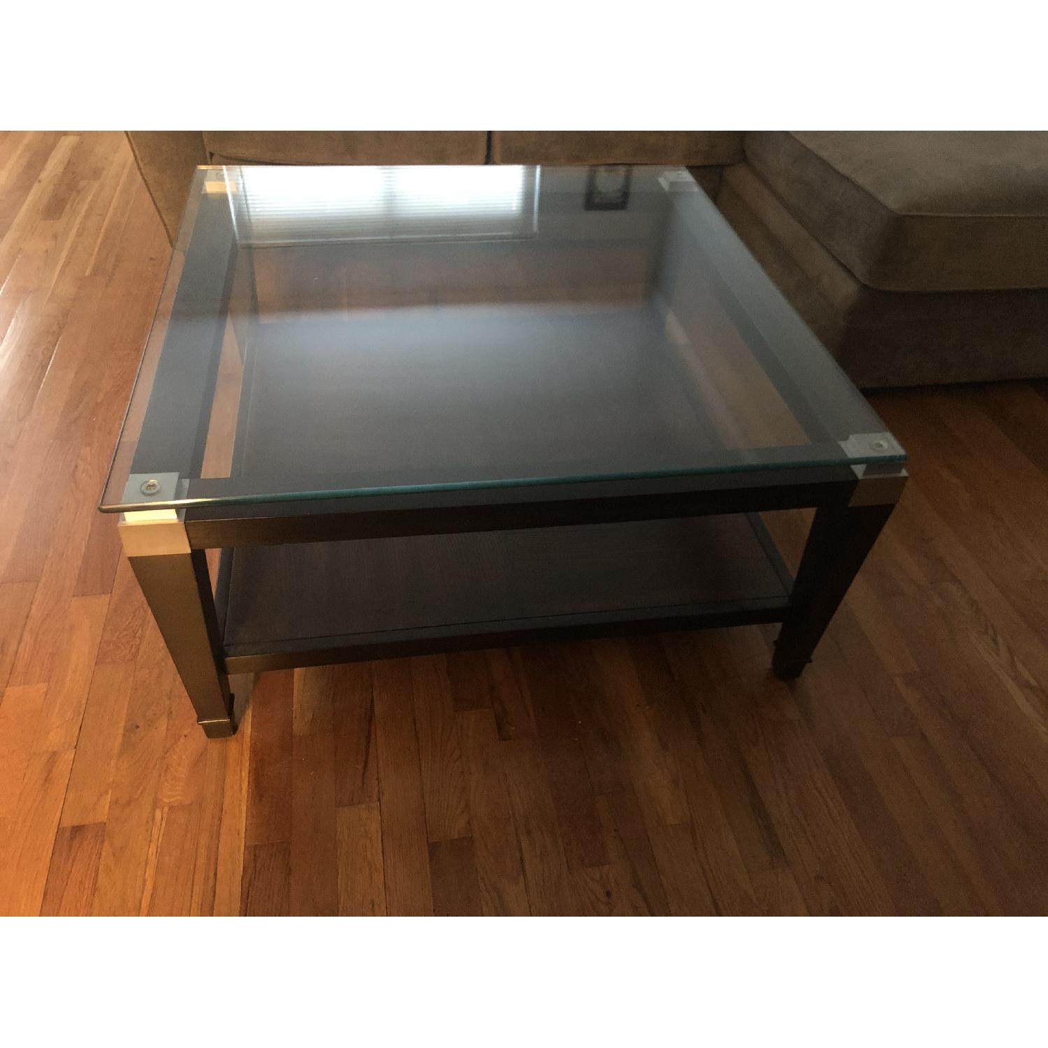 Raymour & Flanigan Glass Top Coffee Table - image-3