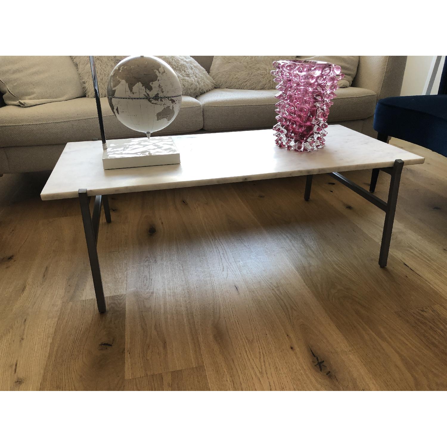 CB2 Slab Marble Antiquated Coffee Table - image-1