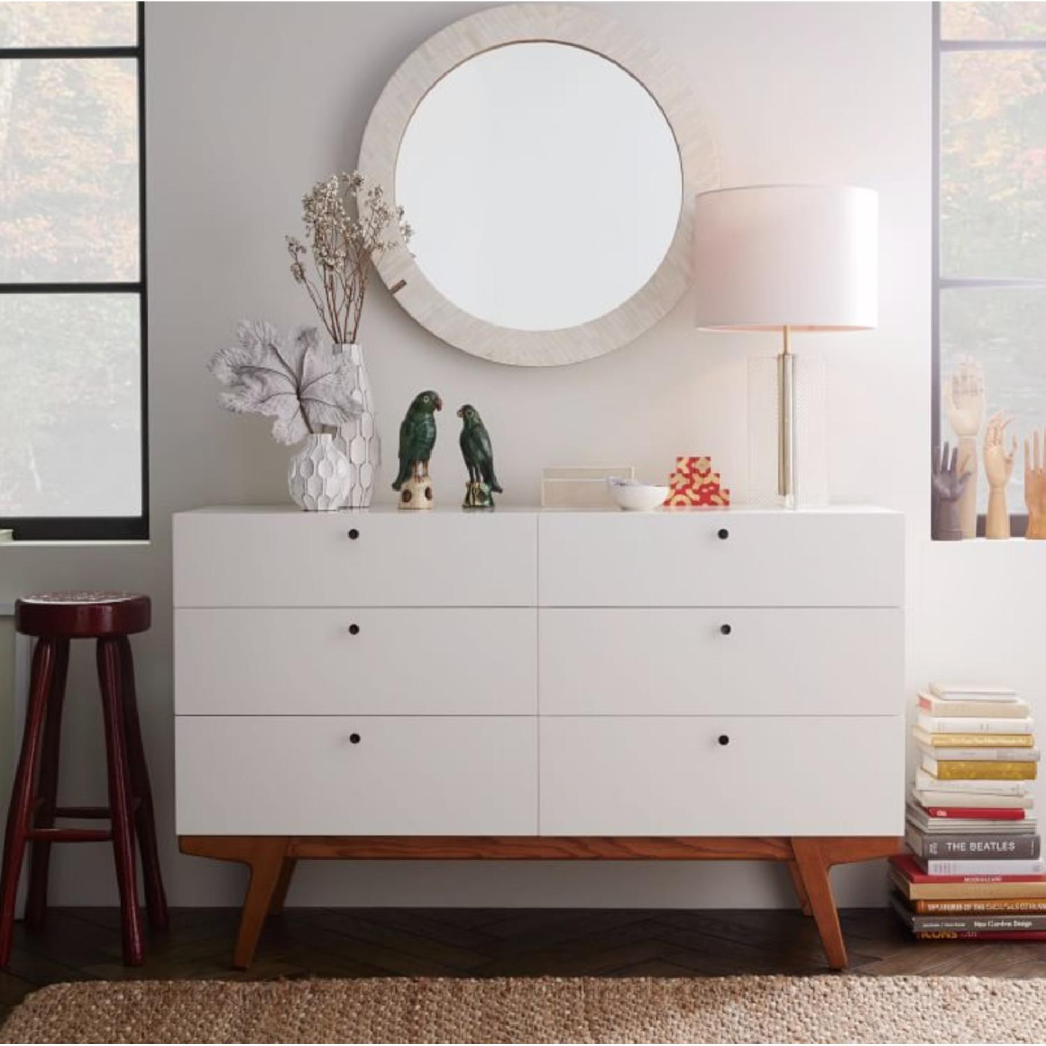 white dresser west elm Sydney Modern 6-Drawer with Light Wood Base Lacquered engineered wood body West Elm Mid Century 6