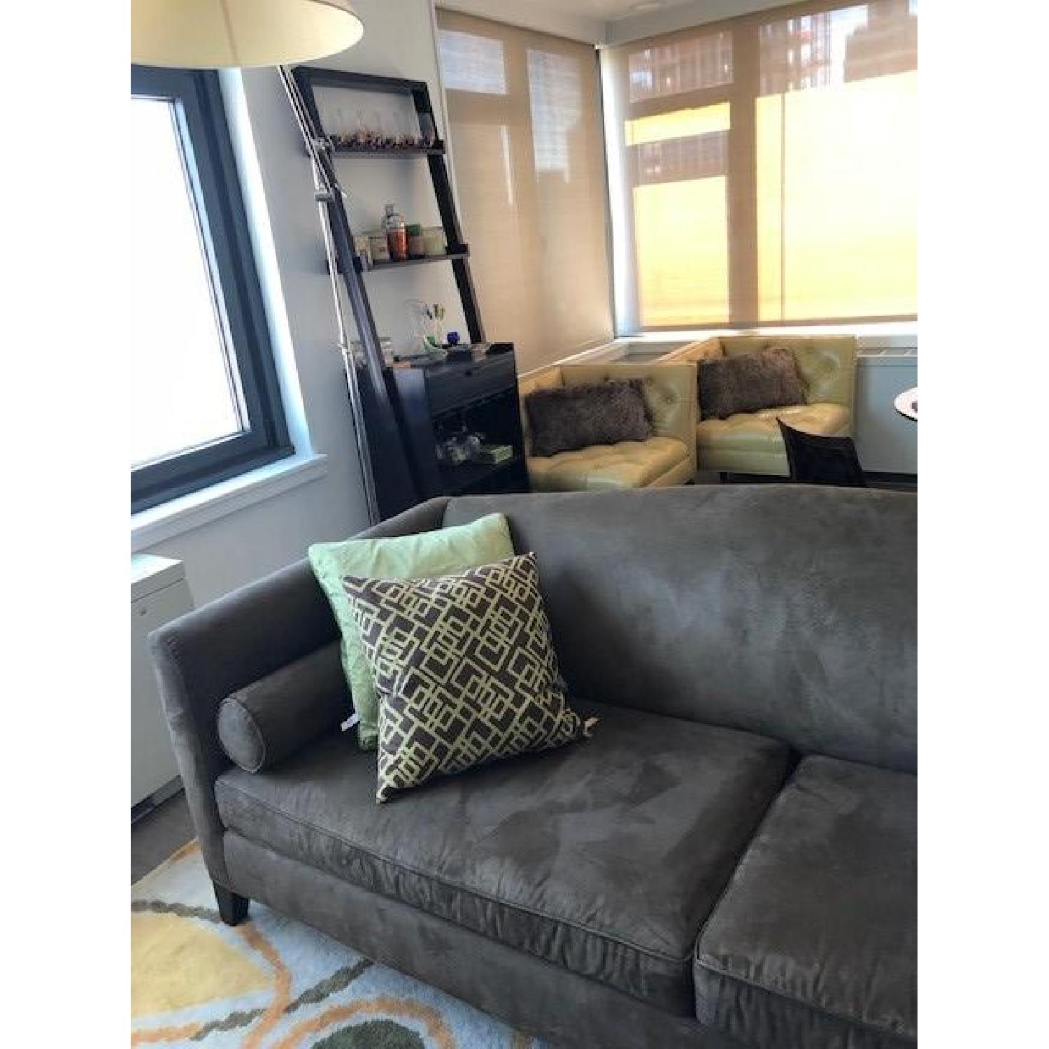 Mitchell Gold + Bob Williams Brown Suede Sofa - image-2