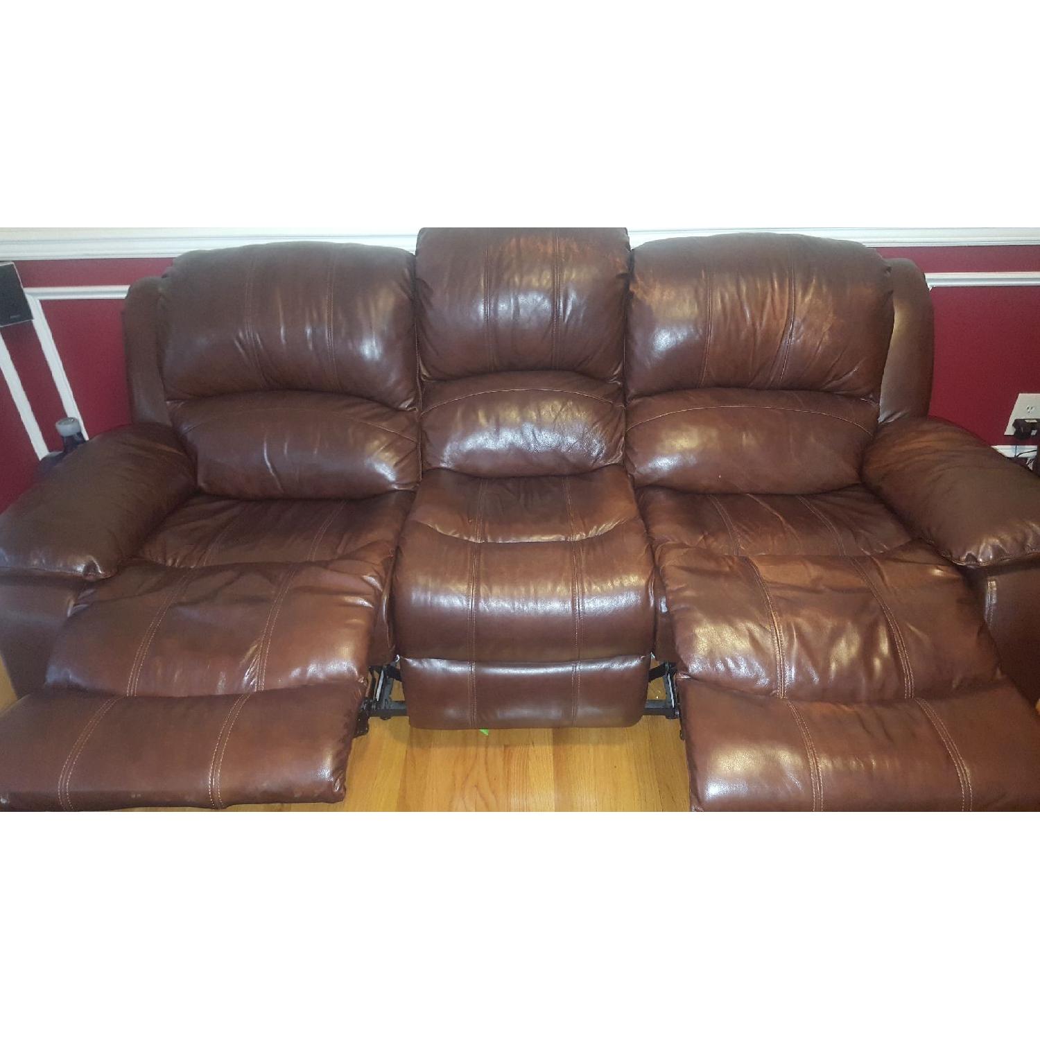 Raymour & Flanigan Bryant II Leather Reclining Sofa - image-2