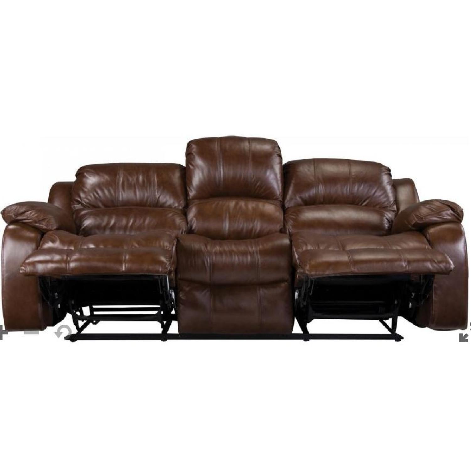 Raymour & Flanigan Bryant II Leather Reclining Sofa - image-4