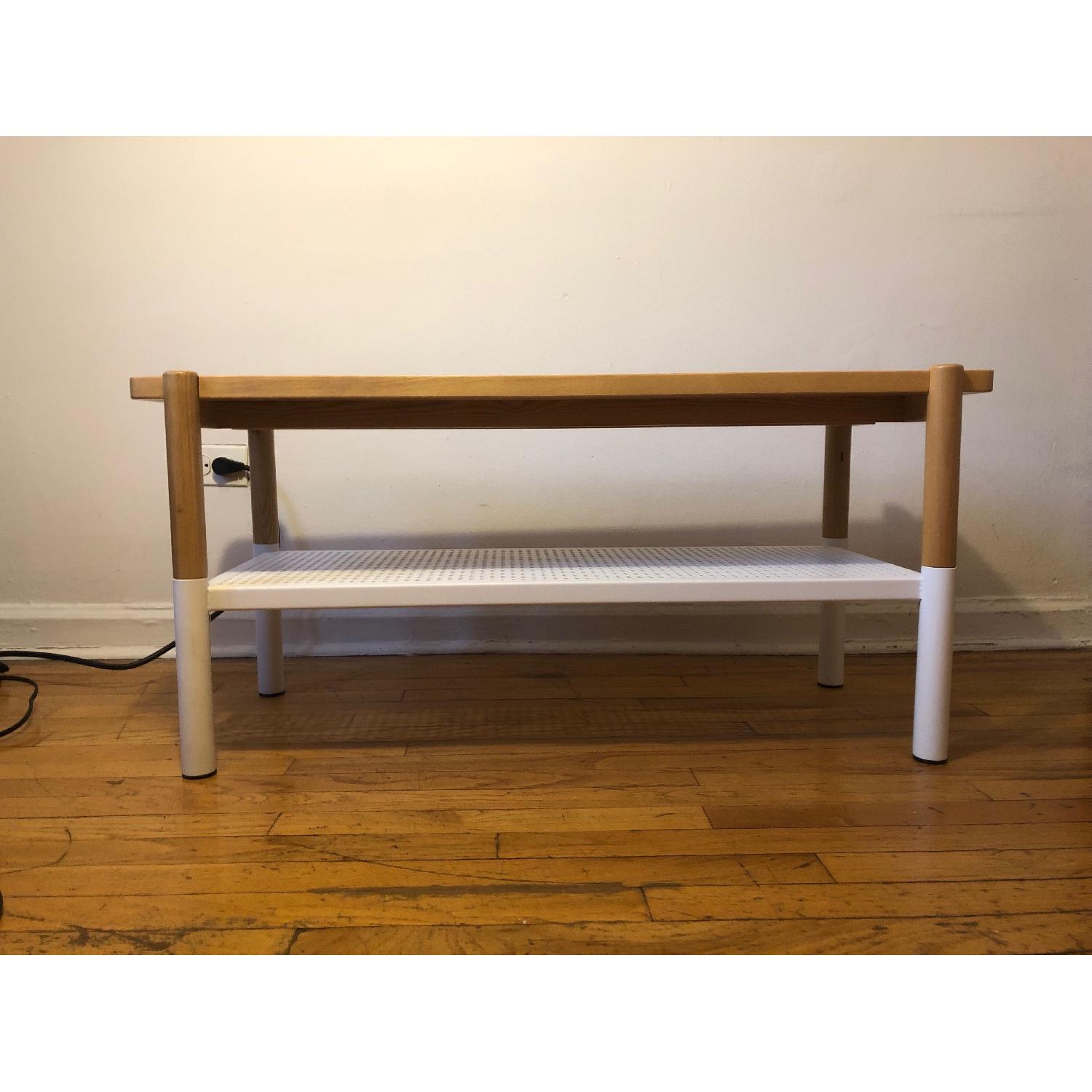 Container Store Wood & Metal Shoe Bench - image-1