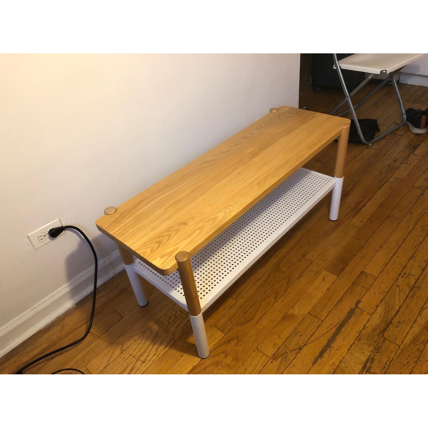 Container Store Wood & Metal Shoe Bench - image-3