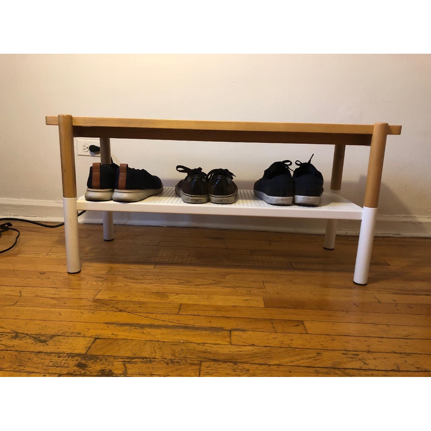 Container Store Wood & Metal Shoe Bench - image-10