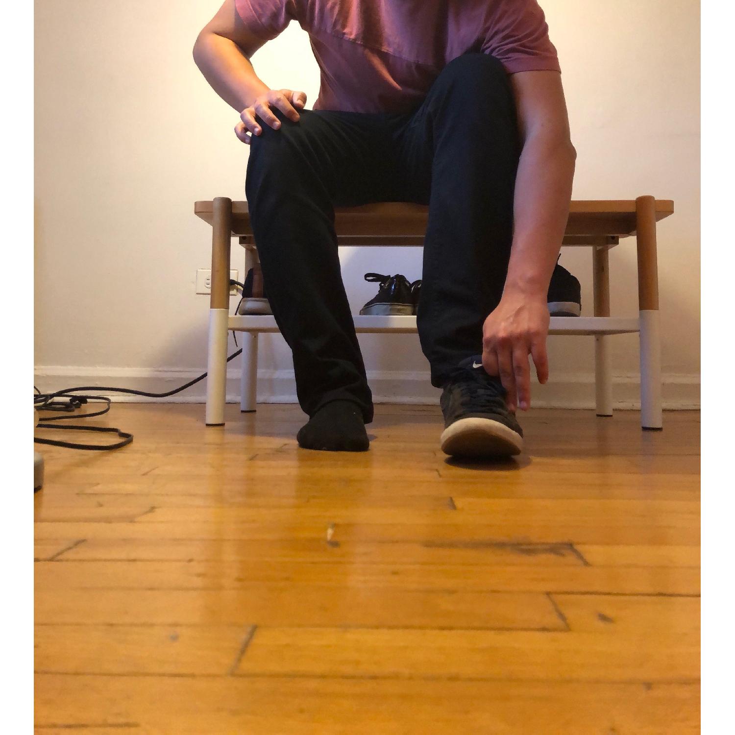 Container Store Wood & Metal Shoe Bench - image-11