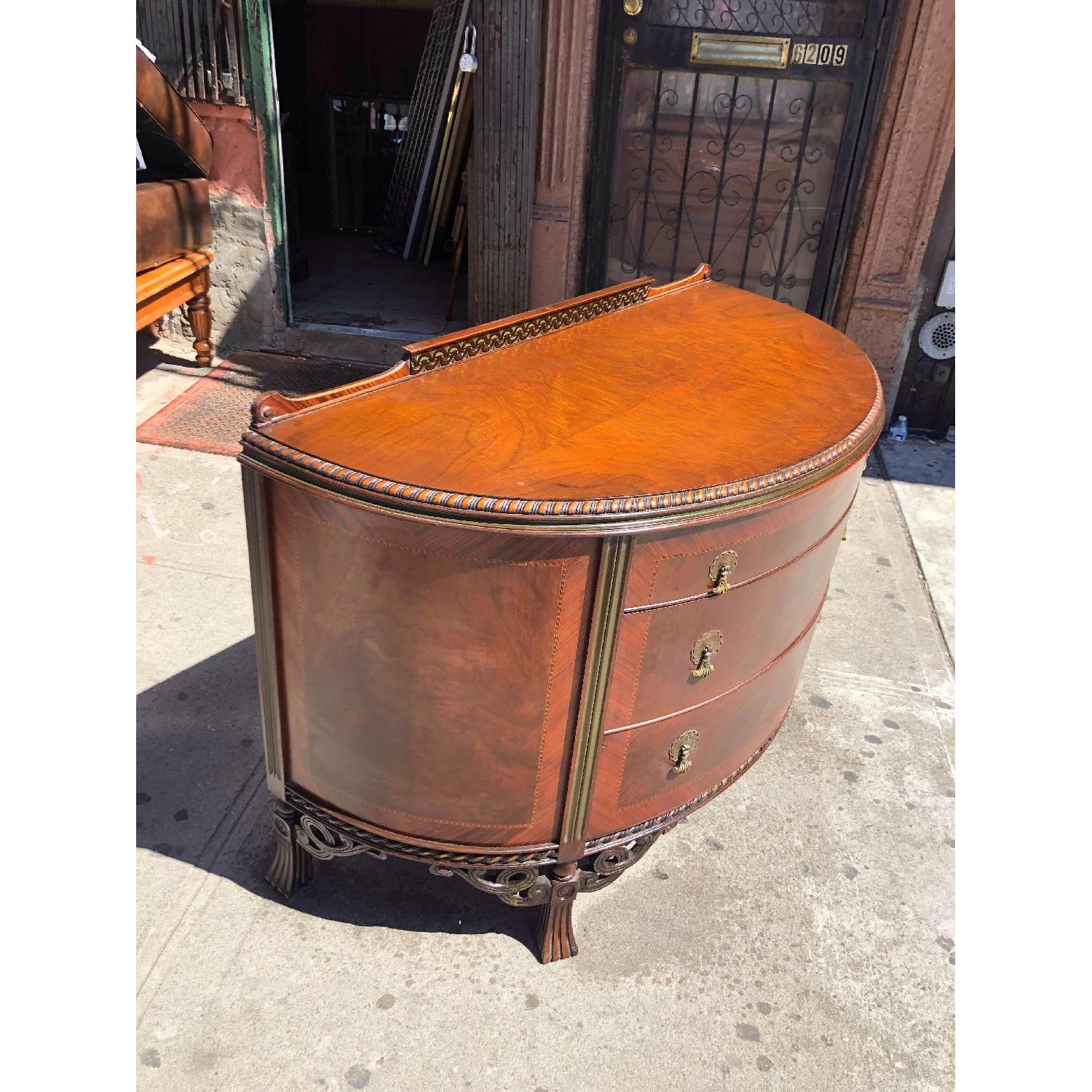 Antique 1920s Half Moon Inlaid Dresser w/ Original Handles - image-3