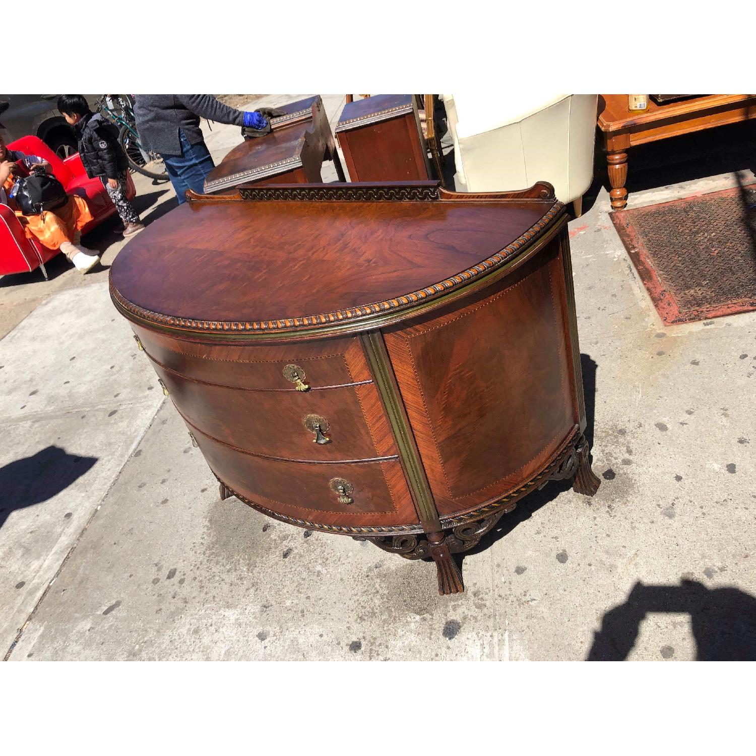 Antique 1920s Half Moon Inlaid Dresser w/ Original Handles - image-5