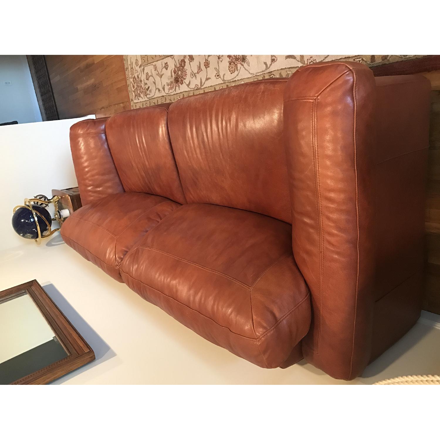 Superb Creation Brown Leather Sofa + Chair &amp; Ottoman - AptDeco