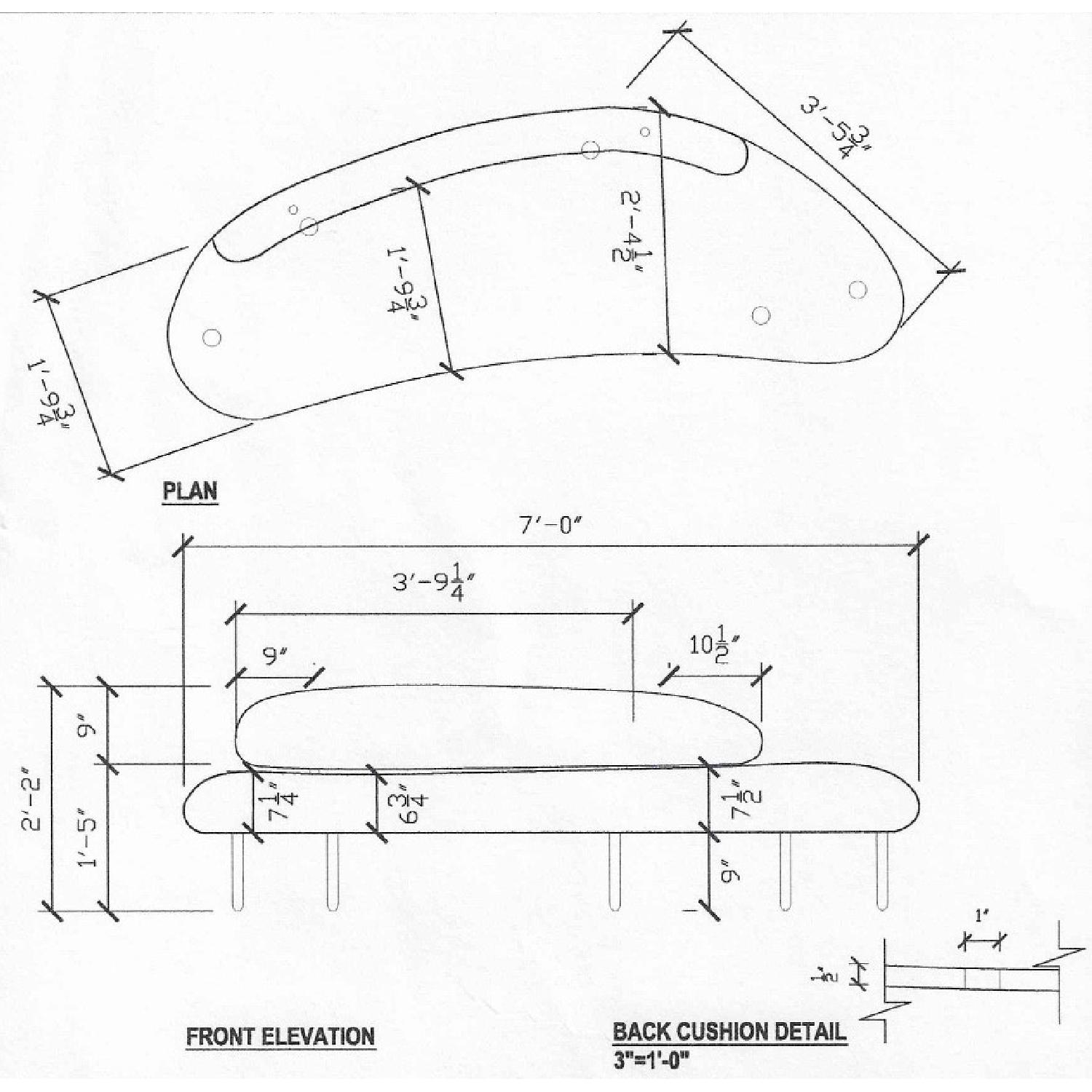 Custom Mid-Century Style Curved Banquette - image-6