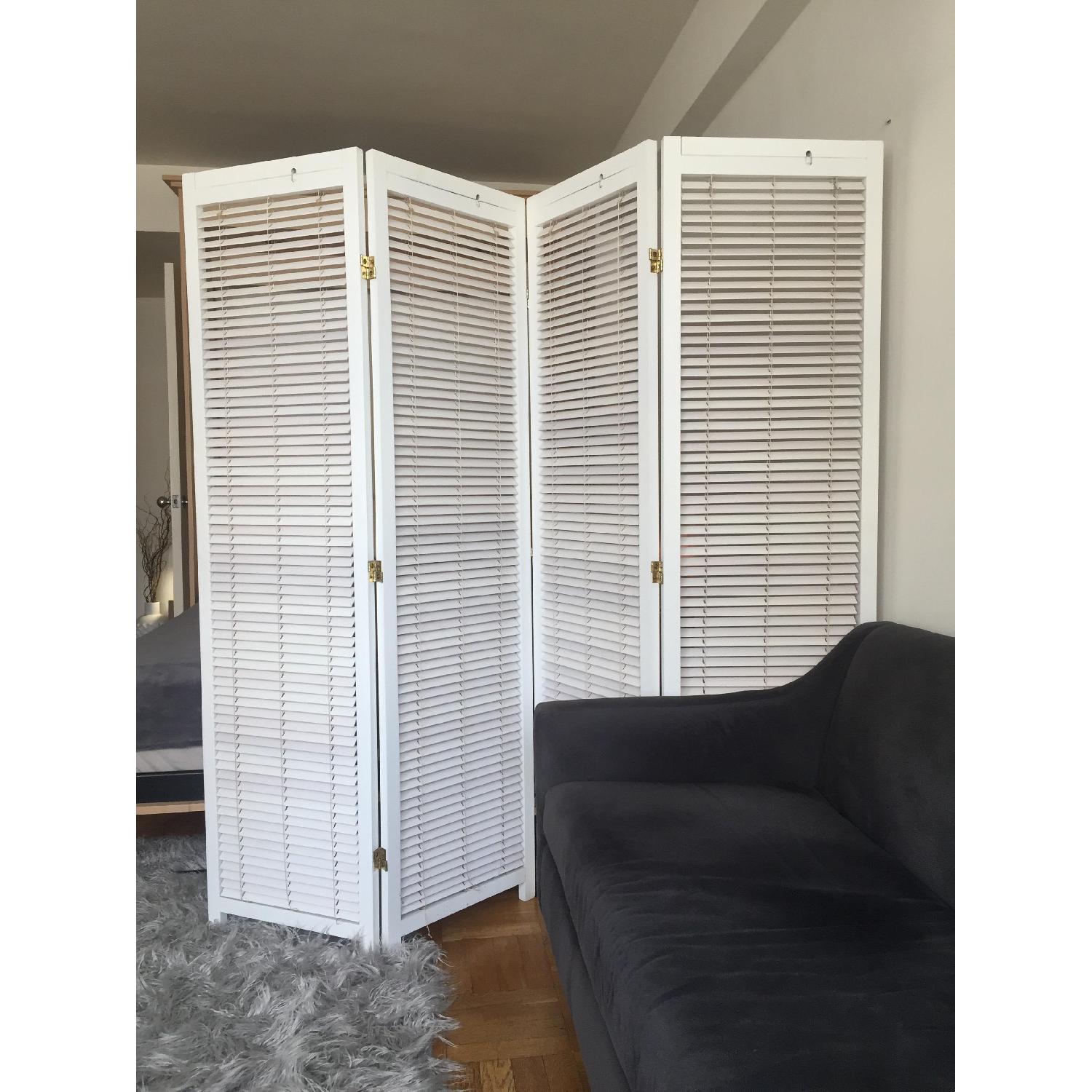 White 3 Panel Room Divider - image-0