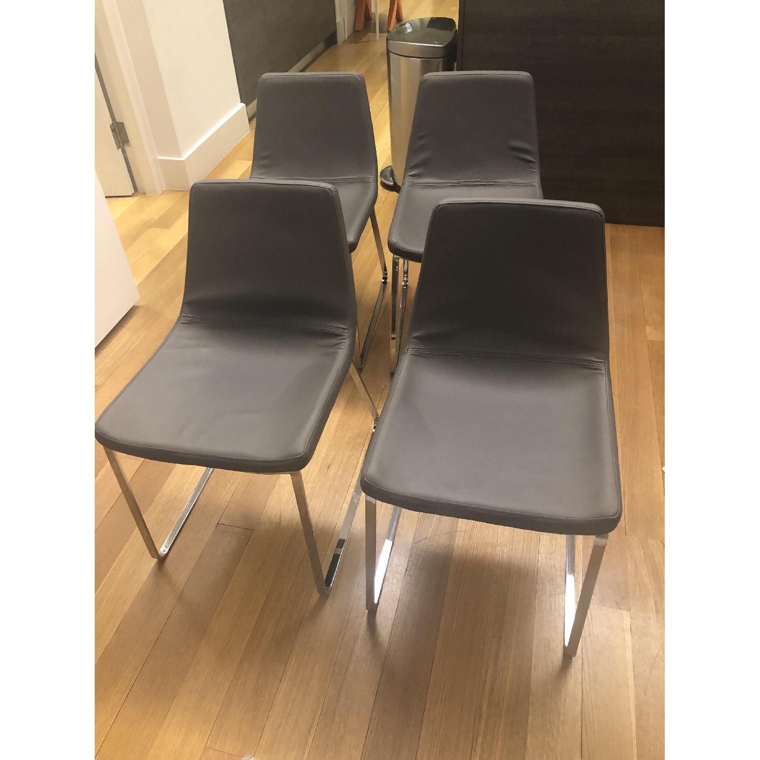 Modani Chair Modani Grey Modern Leather Dining Chairs - AptDeco
