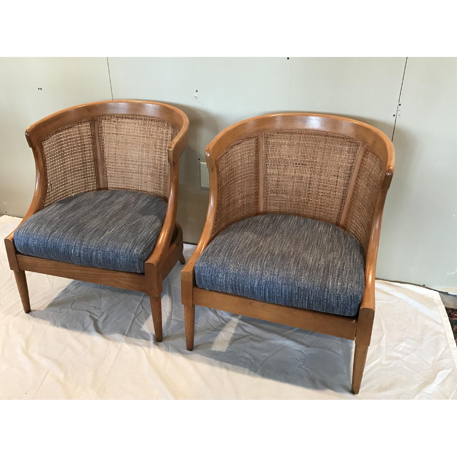 American of Martinsville Cane Barrel Chairs - image-1
