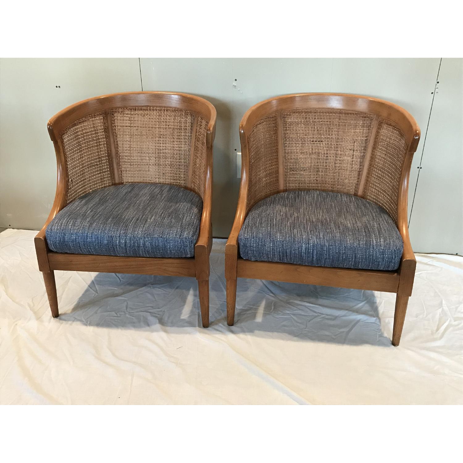 American of Martinsville Cane Barrel Chairs - image-3
