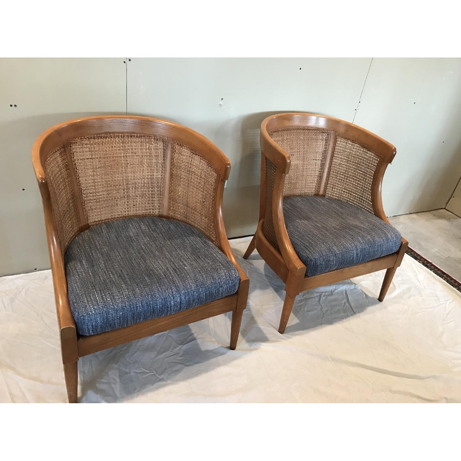 American of Martinsville Cane Barrel Chairs - image-6