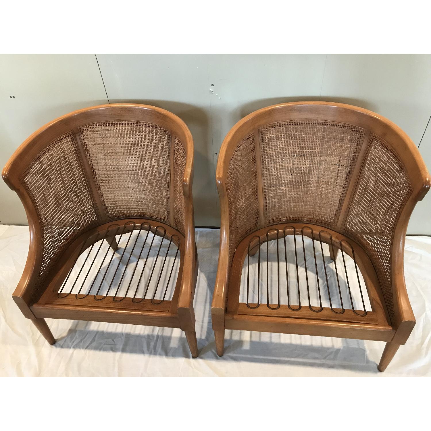 American of Martinsville Cane Barrel Chairs - image-8