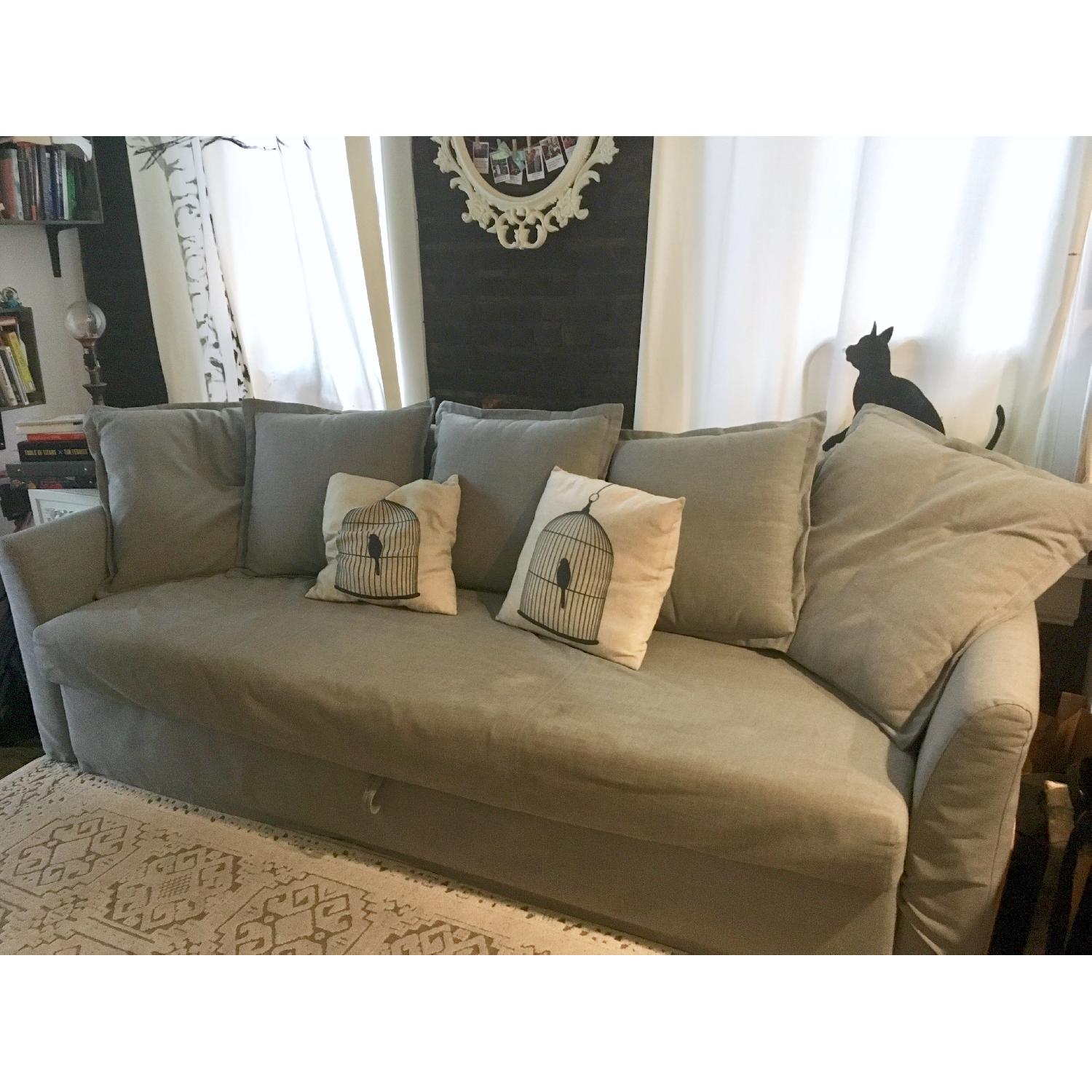 Ikea Holmsund Sleeper Sofa W Storage Aptdeco