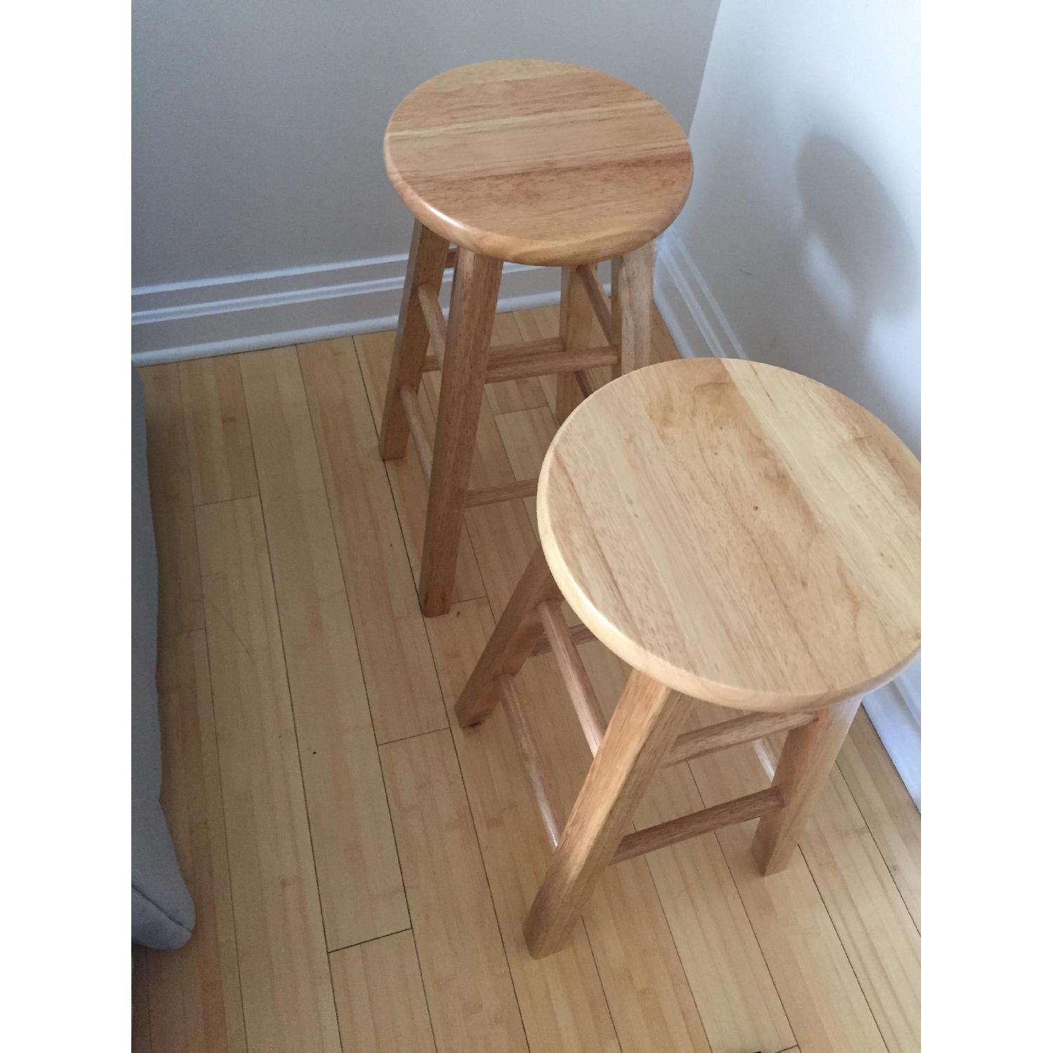 Ikea Backless Wood Bar Stools - image-1