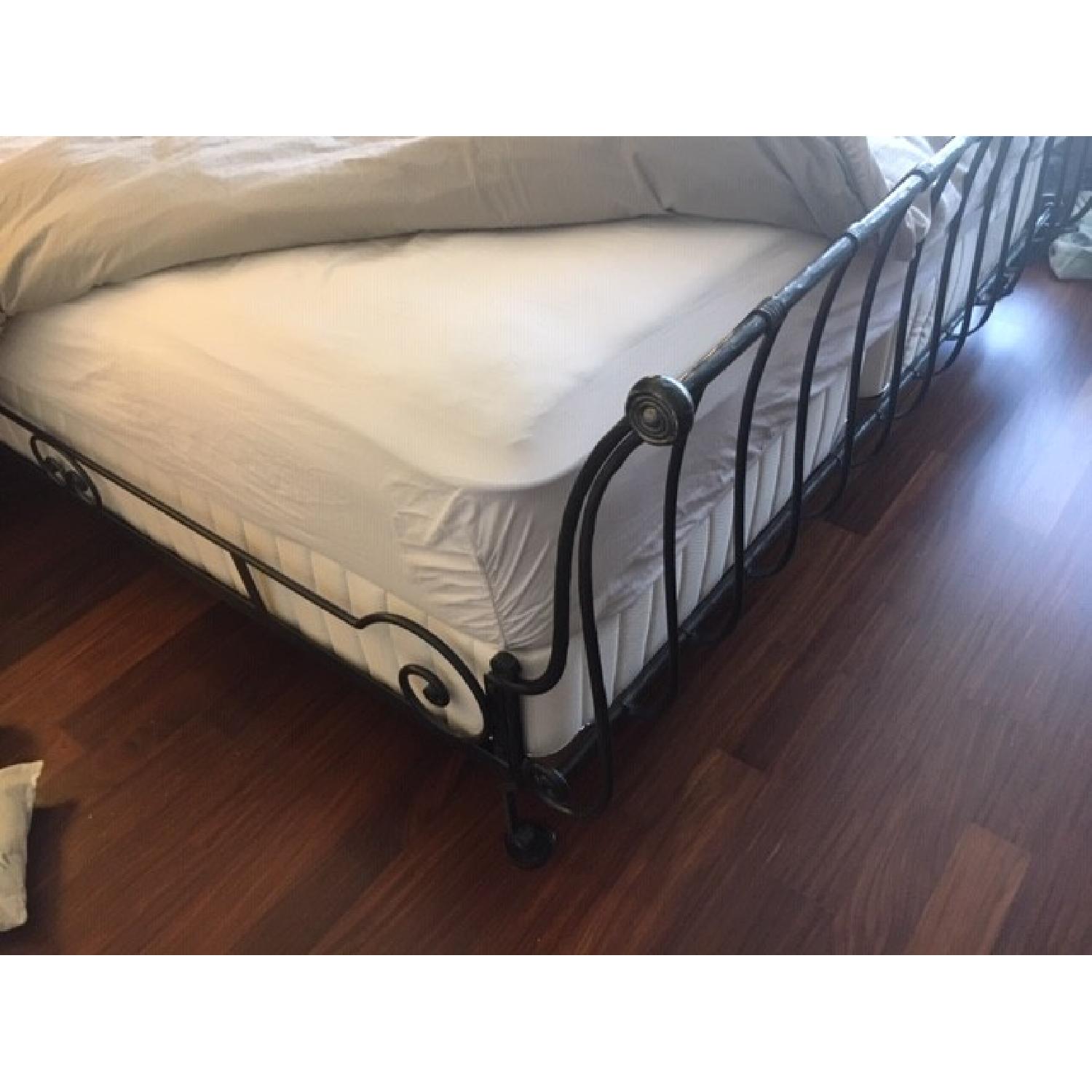 Charles P. Rogers Iron Paris Sleigh Bed w/ Headboard AptDeco