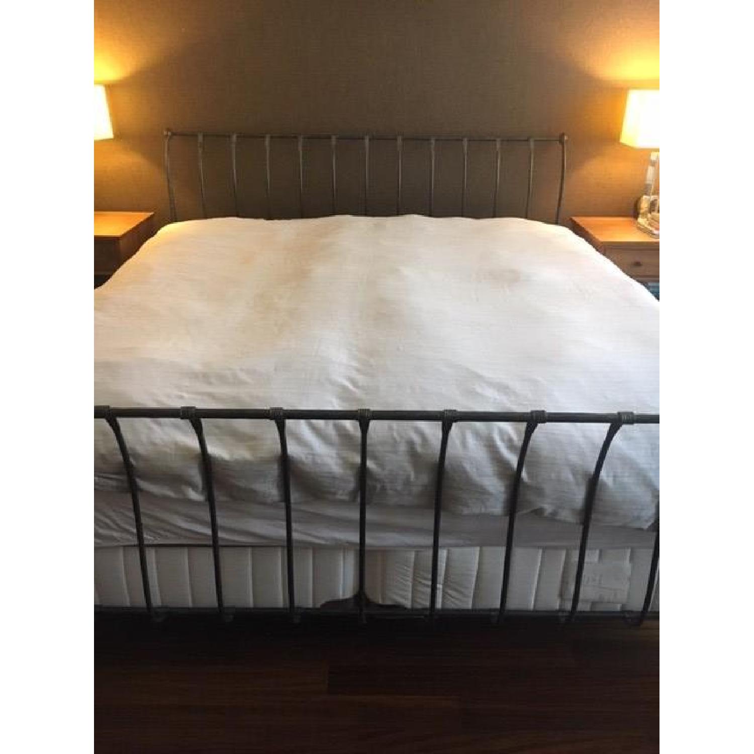 Charles P. Rogers Iron Paris Sleigh Bed w/ Headboard AptDeco