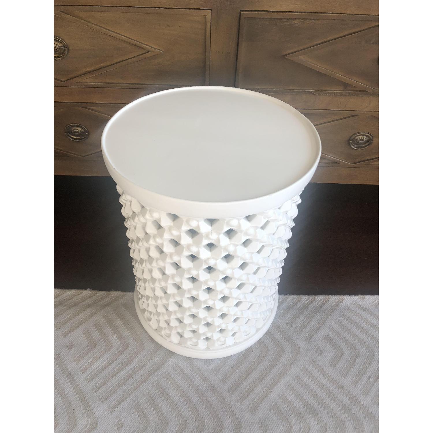 Horchow White Side/Bedside Table - image-1