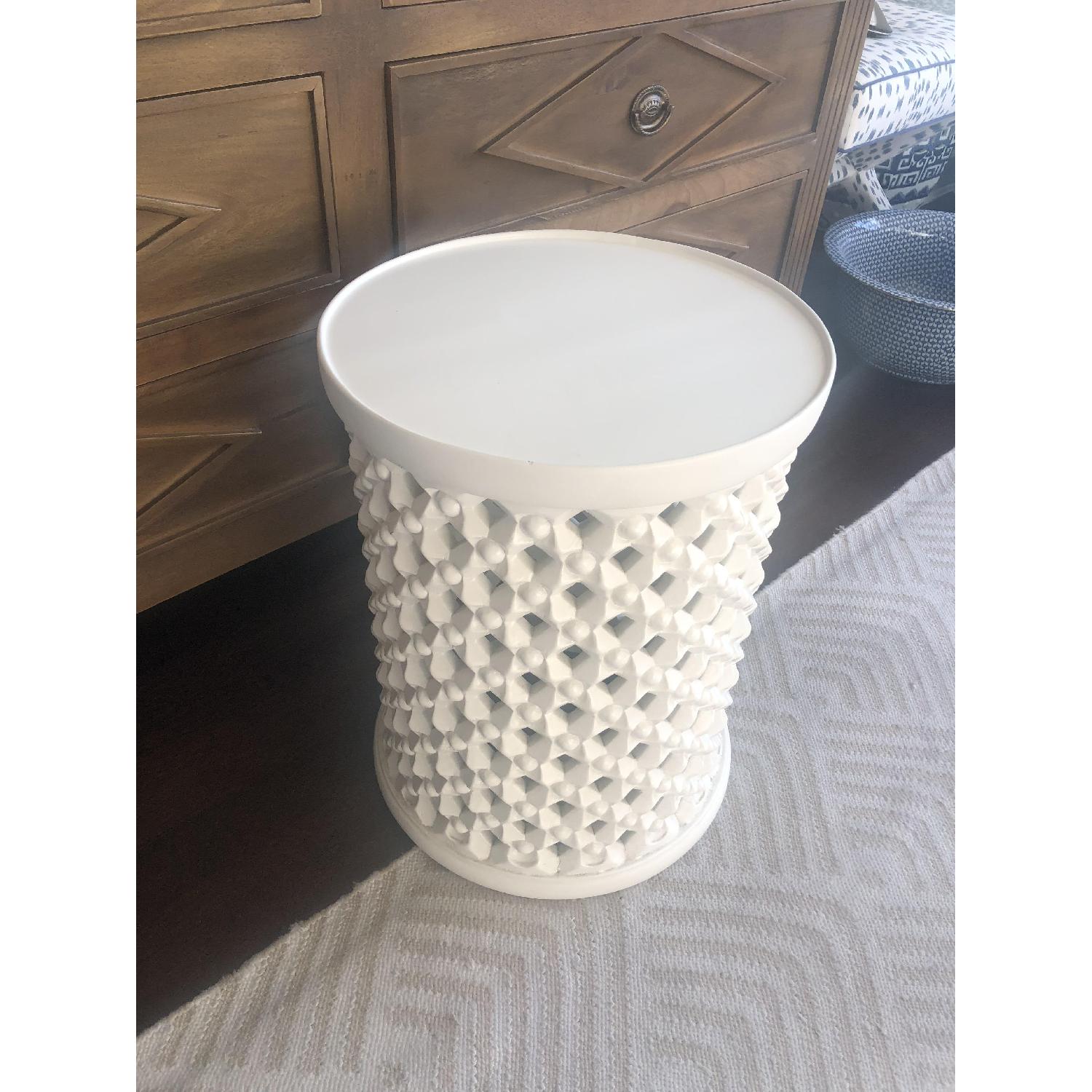 Horchow White Side/Bedside Table - image-2