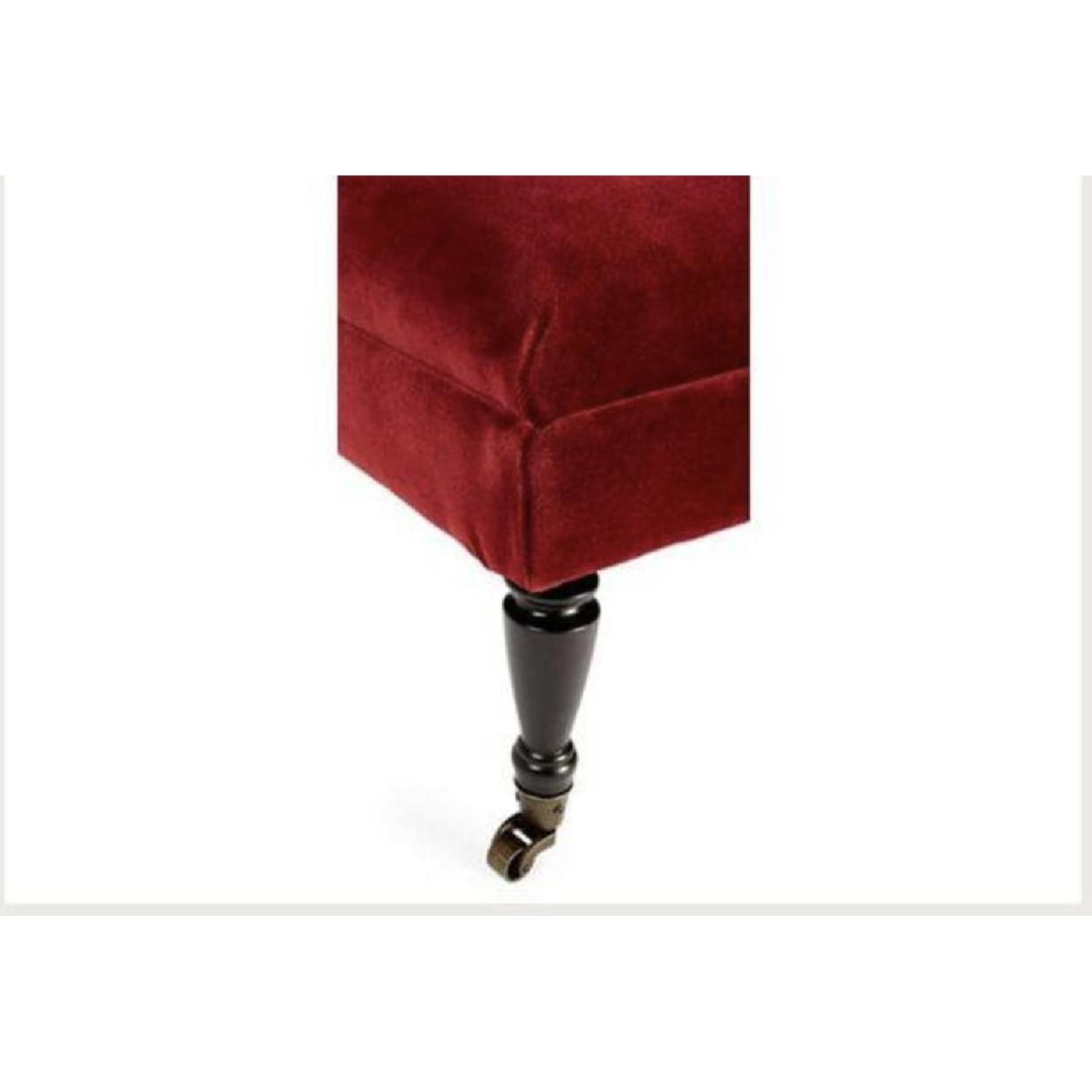 Burgundy Velvet Cocktail Ottoman - image-2