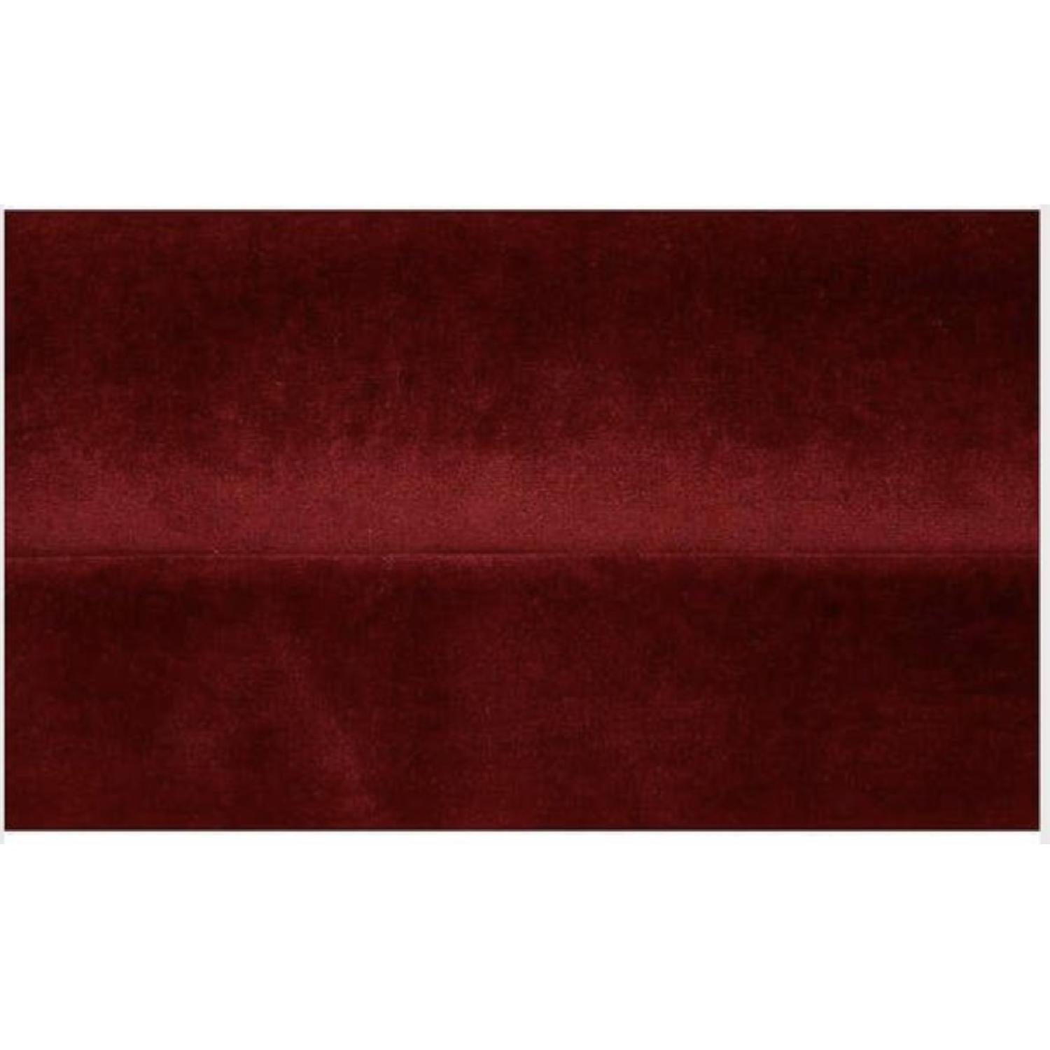 Burgundy Velvet Cocktail Ottoman - image-3
