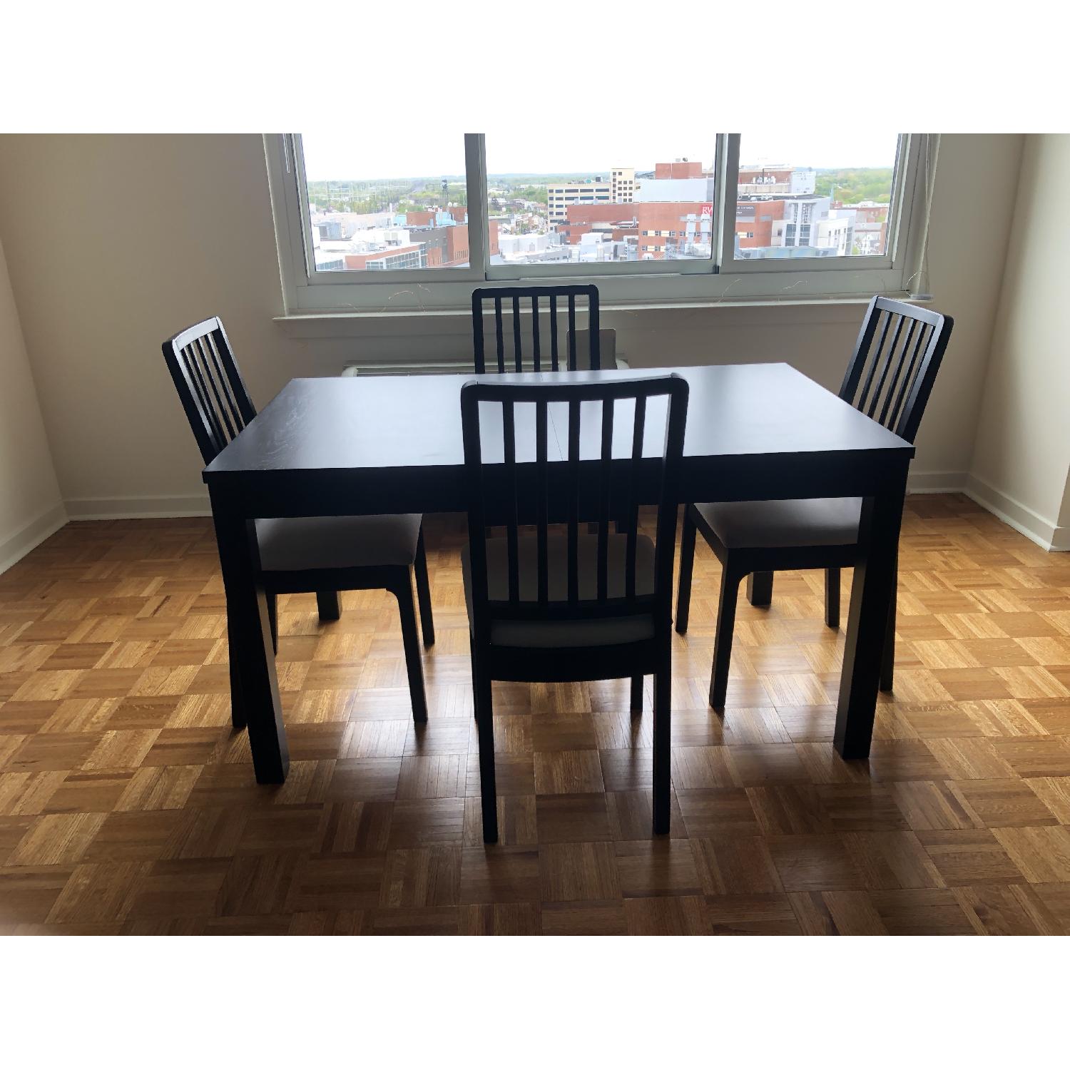 Ikea Bjursta Extendable Dining Table in Brown-Black - image-1