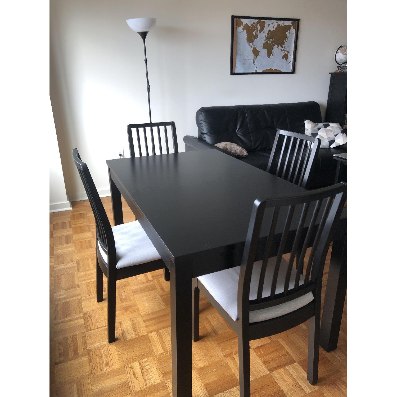 Ikea Bjursta Extendable Dining Table in Brown-Black - image-2