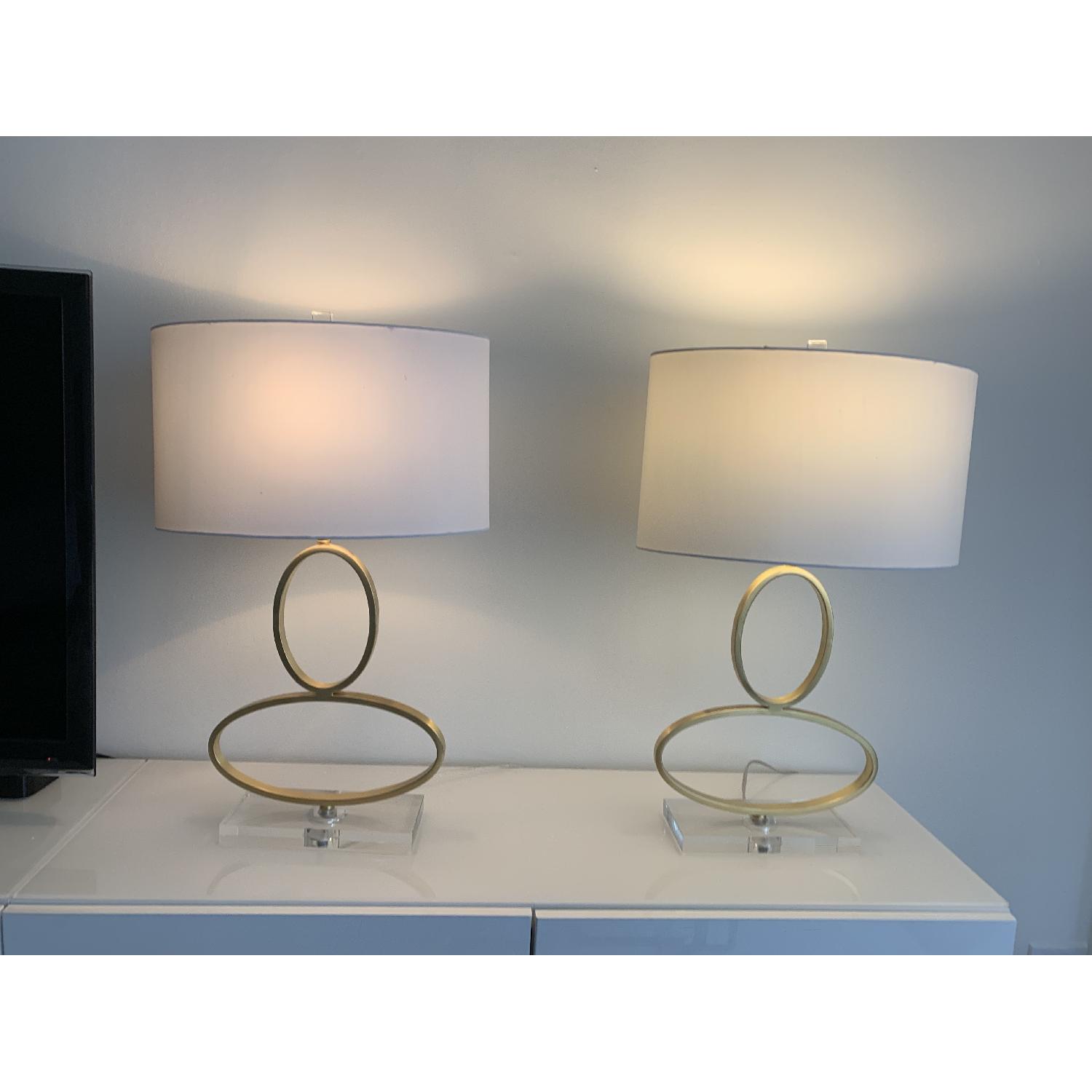 Gold Modern Oval Lamps - image-6
