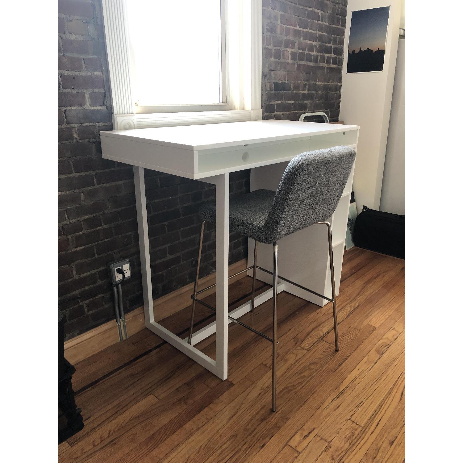 CB2 Public White Counter Height Table/Desk - image-3